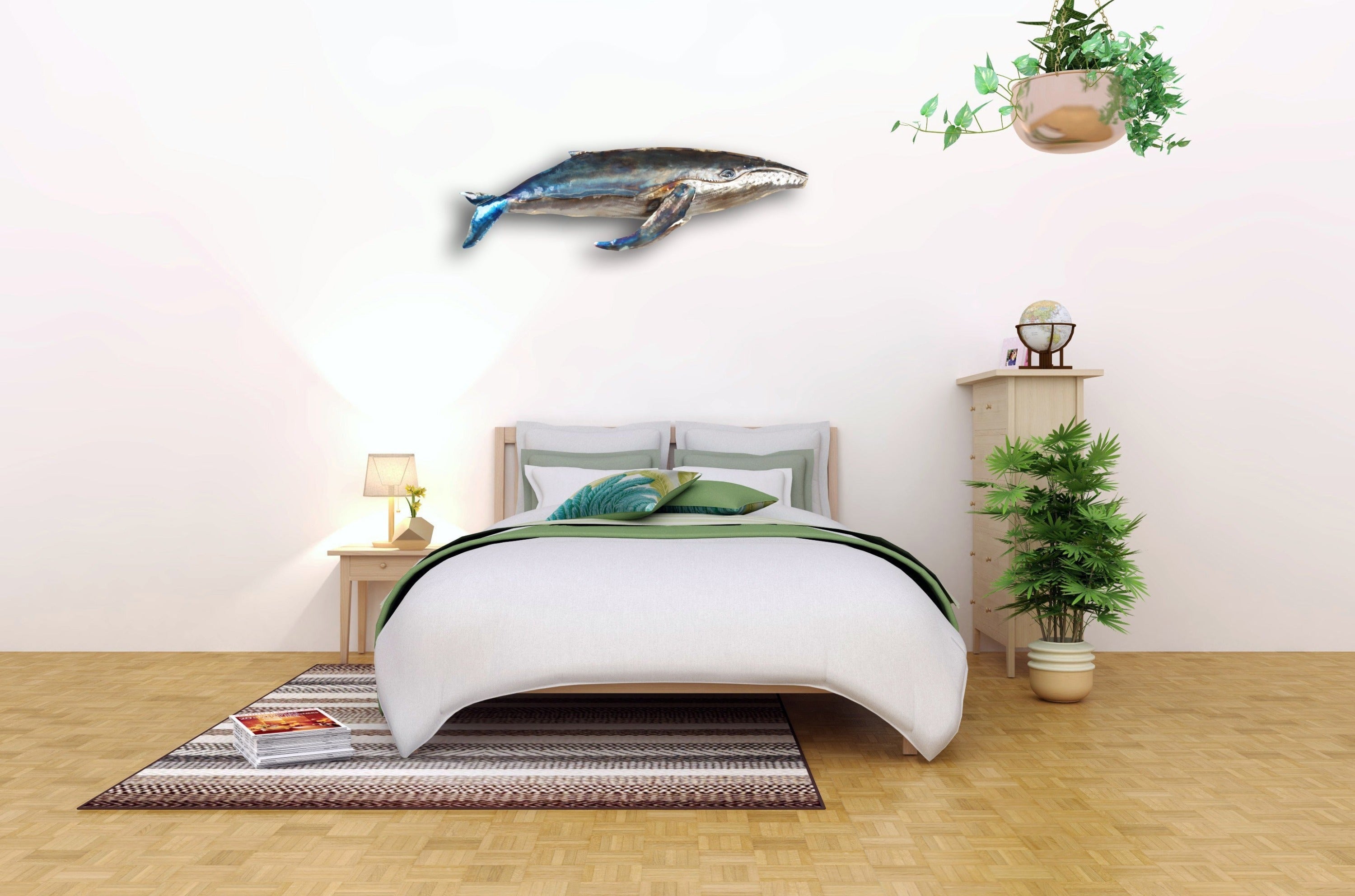 Whale Metal wall art 26"x8"
