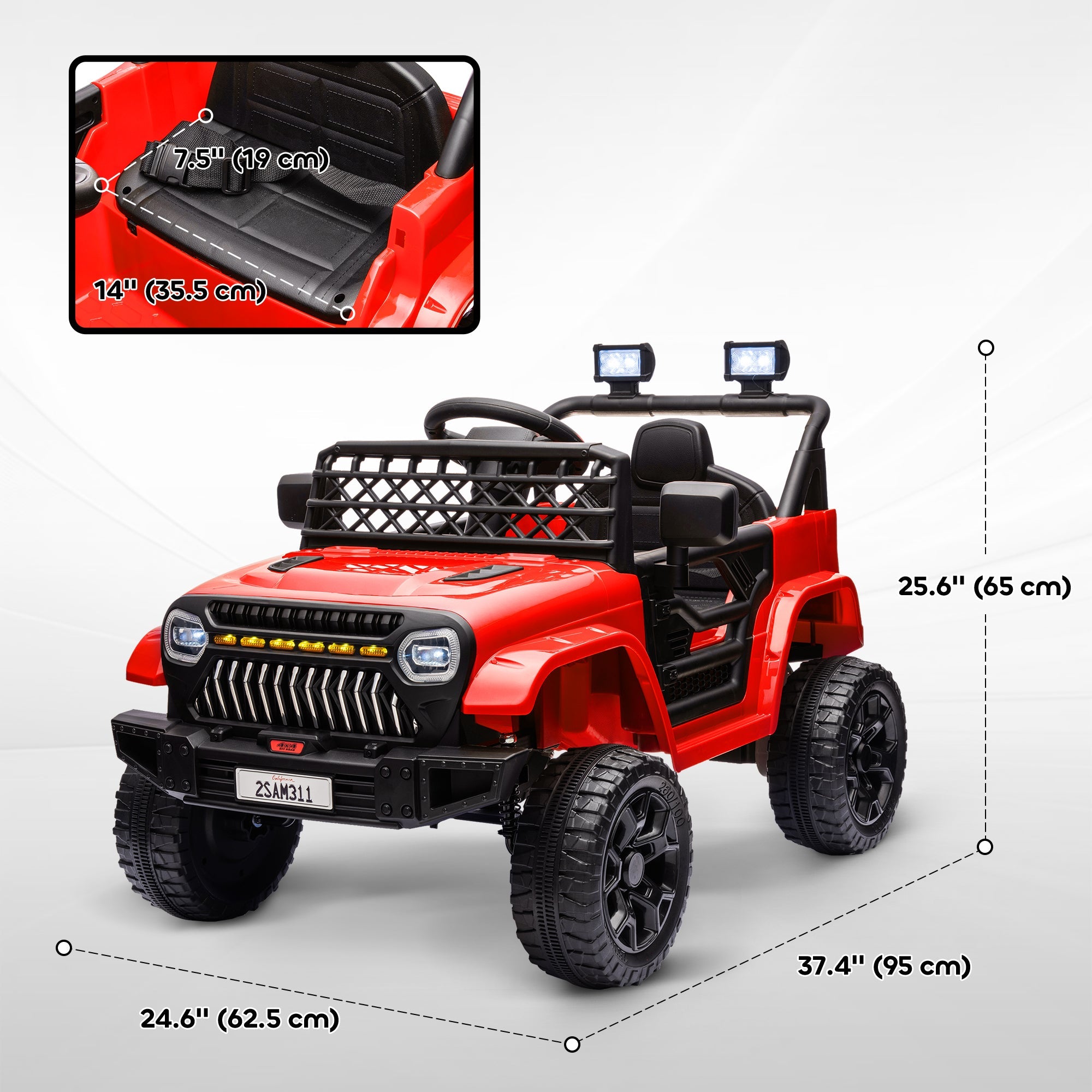 Qaba 12V Ride on Truck, Electric Car for Kids with Remote Control, Suspension, 3 Speeds, USB Music Headlights, Red