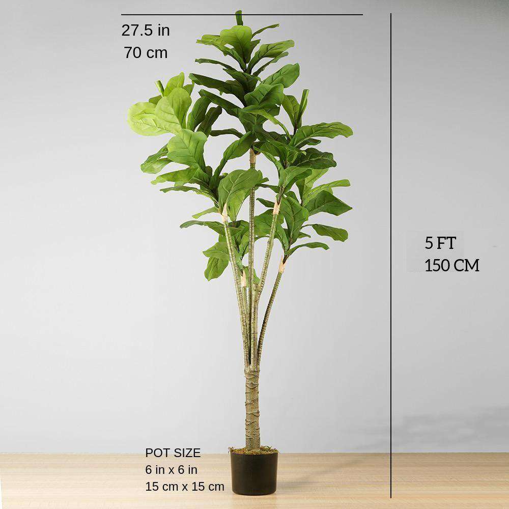 Piña Artificial Fiddle Leaf Potted Plant 5'