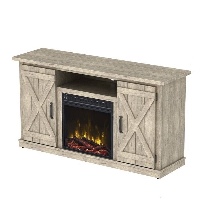 FarmHouse Rustic Pine TV Entertainment Electric Fireplace - Free Shipping