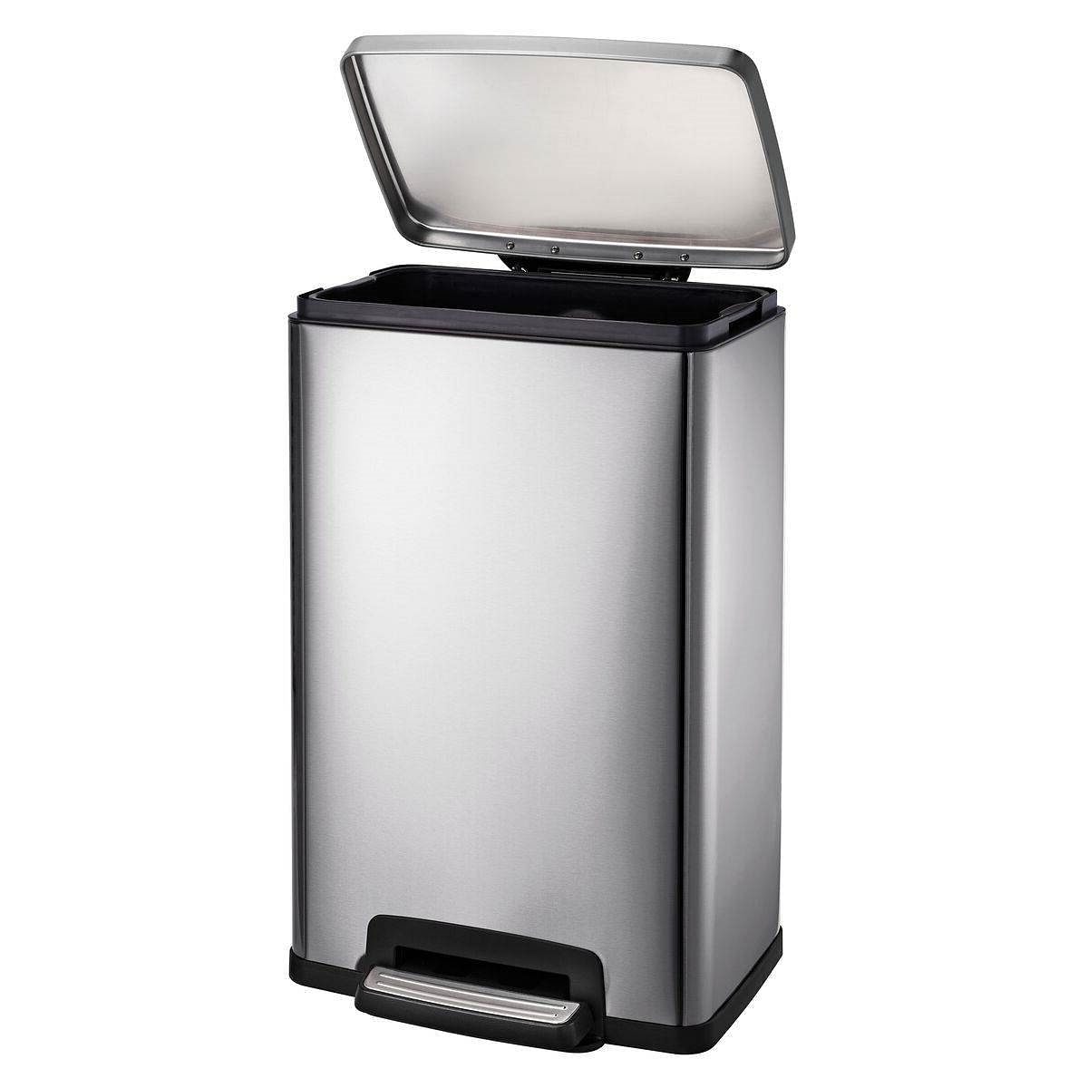 13-Gallon Kitchen Trash Can with Step Lid in Stainless Steel Finish - Free Shipping