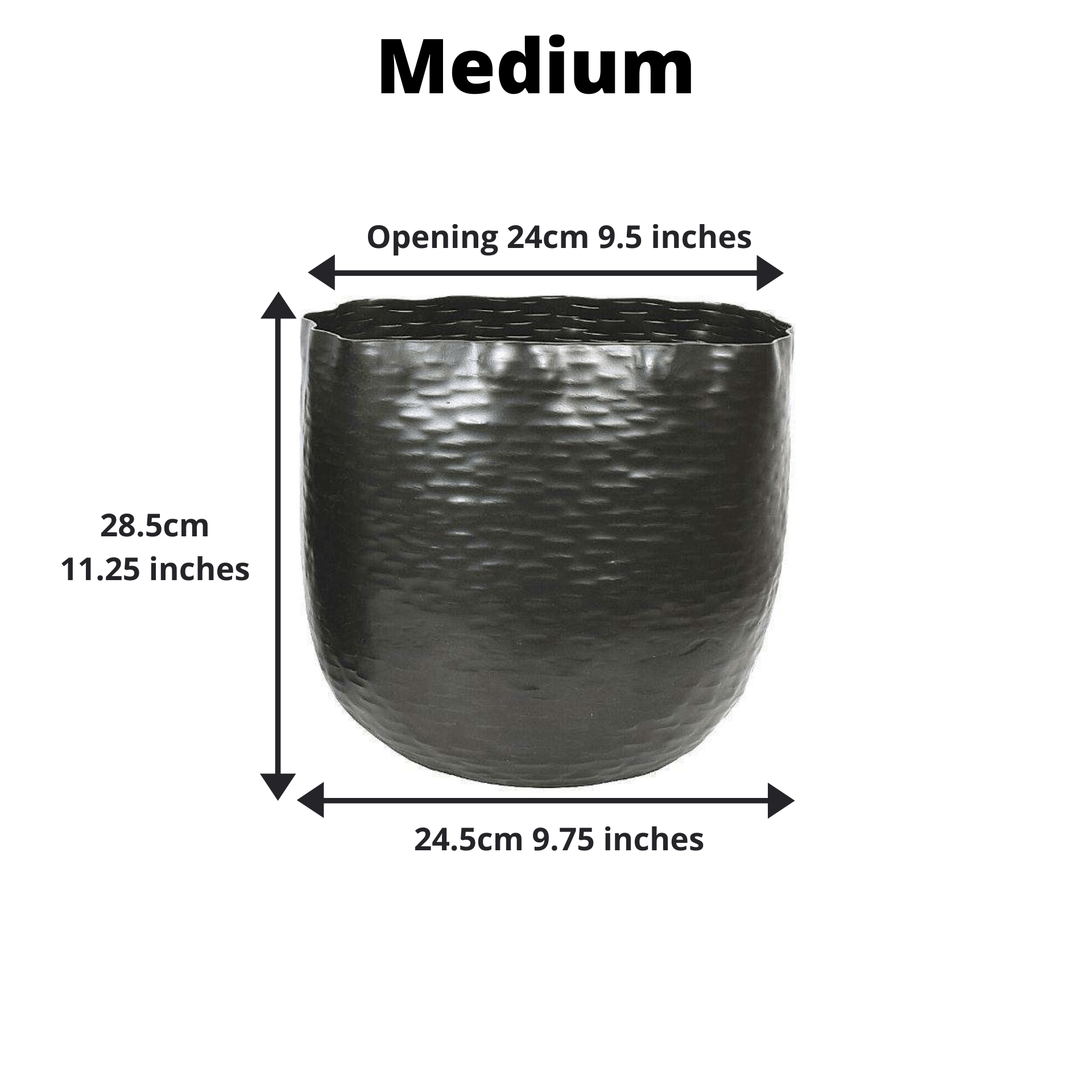 Ponche - Brass Black Basket Planter