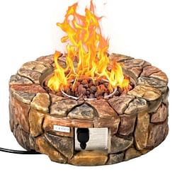 40,000 BTU Outdoor Circle Stone Gas Propane Fire Pit - Free Shipping
