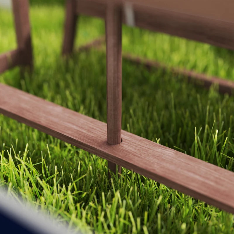 Qaba Wooden Kids Picnic Table & Bench Set with Removable Umbrella, Cushions, for Garden, Backyard, Patio, Navy Blue