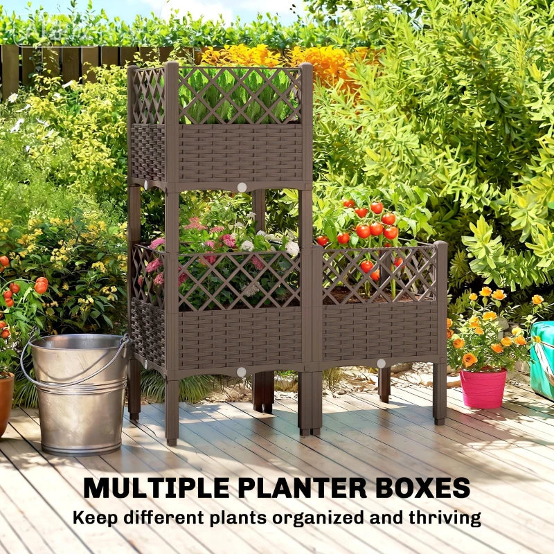 Raised Garden Bed with Legs, Self Watering Elevated Planter Boxes with Drainage Holes, 63" x 15.7" x 20.3"