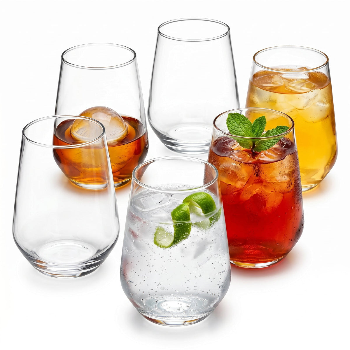 Whiskey Glasses, Set of 6, 345 ml (11.7 oz) Old Fashioned Rocks Glasses – Allegra