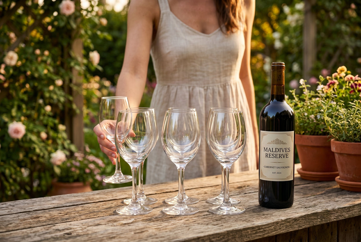 Wine Glasses, Set of 6, 310 ml (10.5 oz) Goblets – Maldive