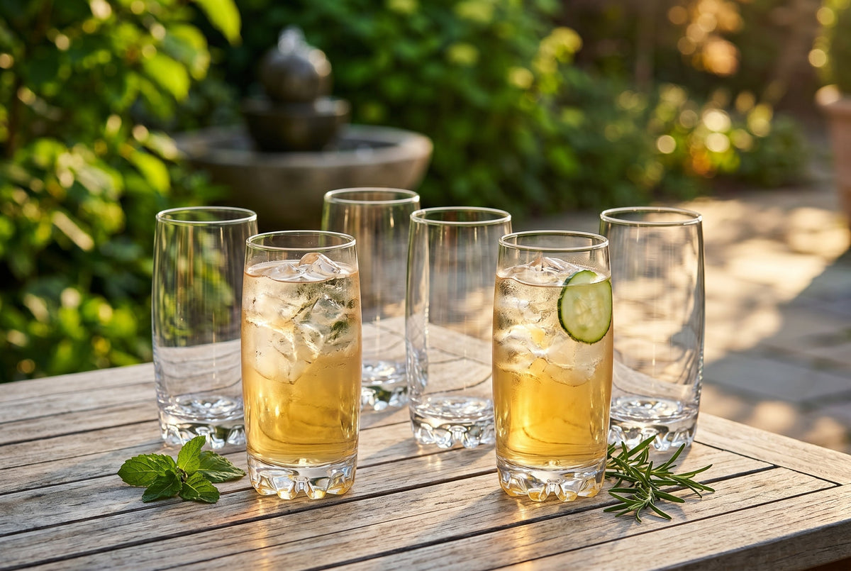 Highball Glasses, Set of 6, 387 ml (13.1 oz) Tall Drinking Glasses – Sylvana