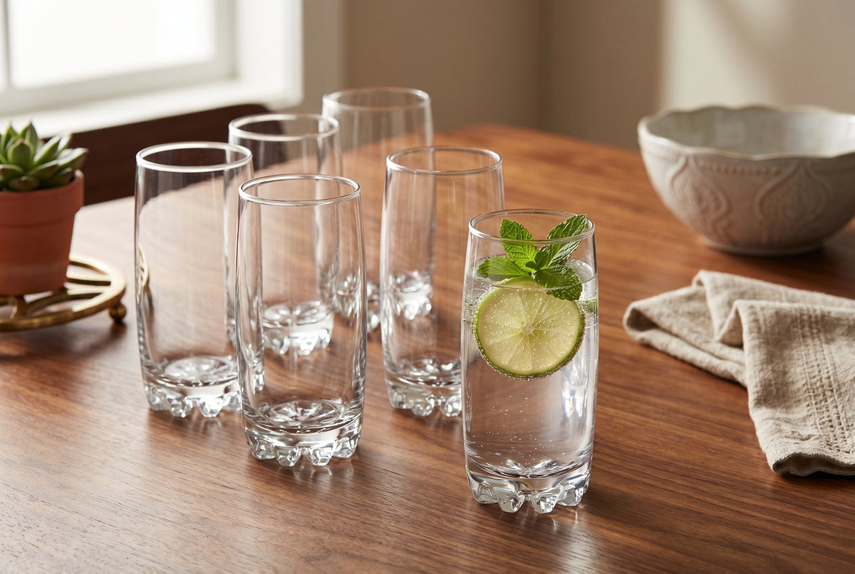 Highball Glasses, Set of 6, 387 ml (13.1 oz) Tall Drinking Glasses – Sylvana