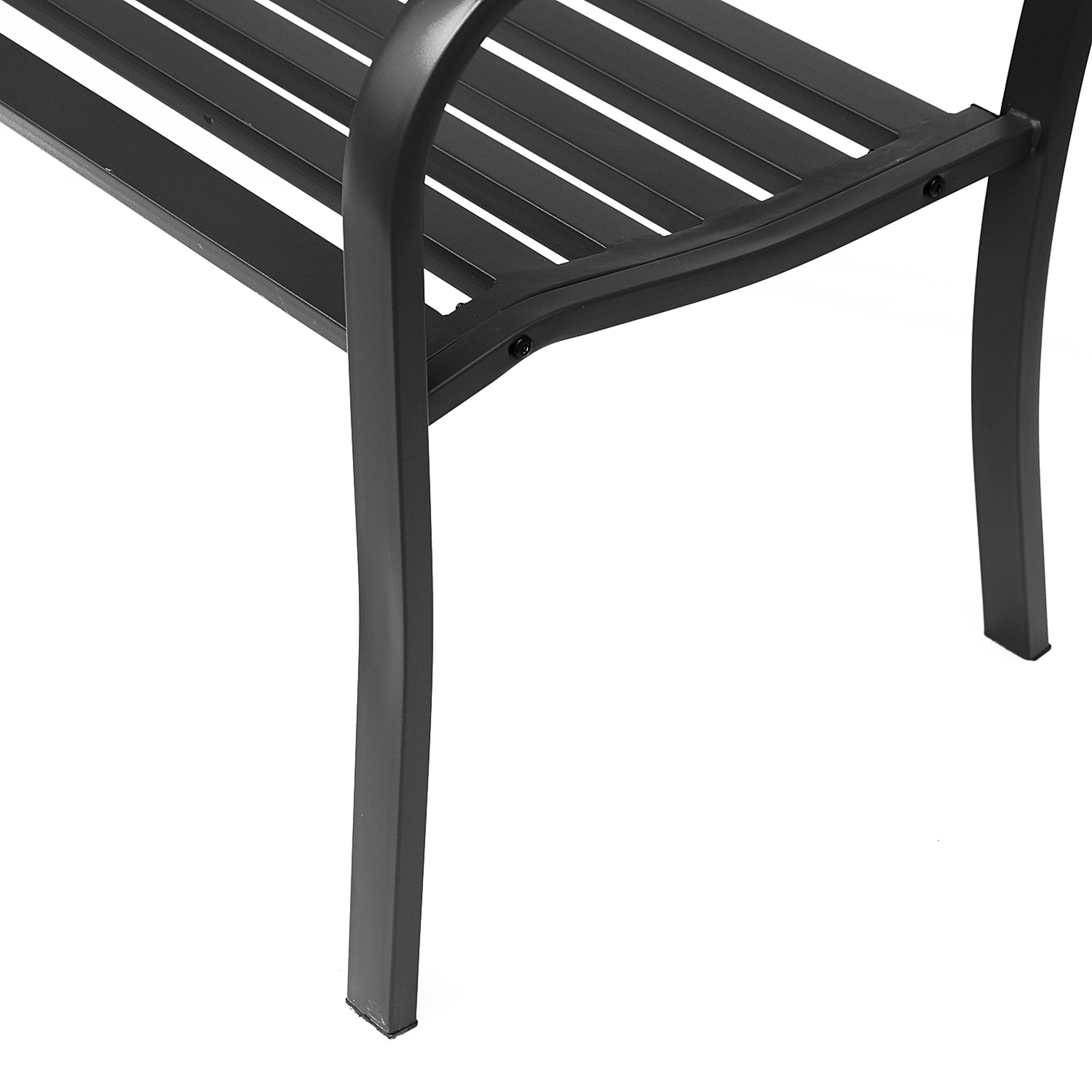 Outsunny Vintage Garden Bench Outdoor Loveseat Bird Pattern Durable Black Seating