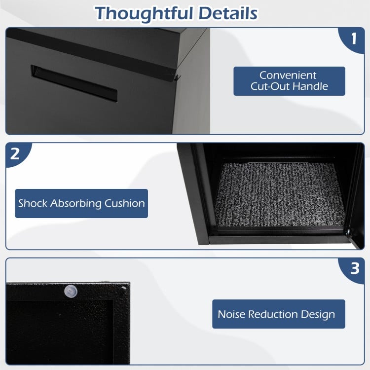 Package Delivery Box for Outside with Anti-Theft Baffle Sloped Roof-Black