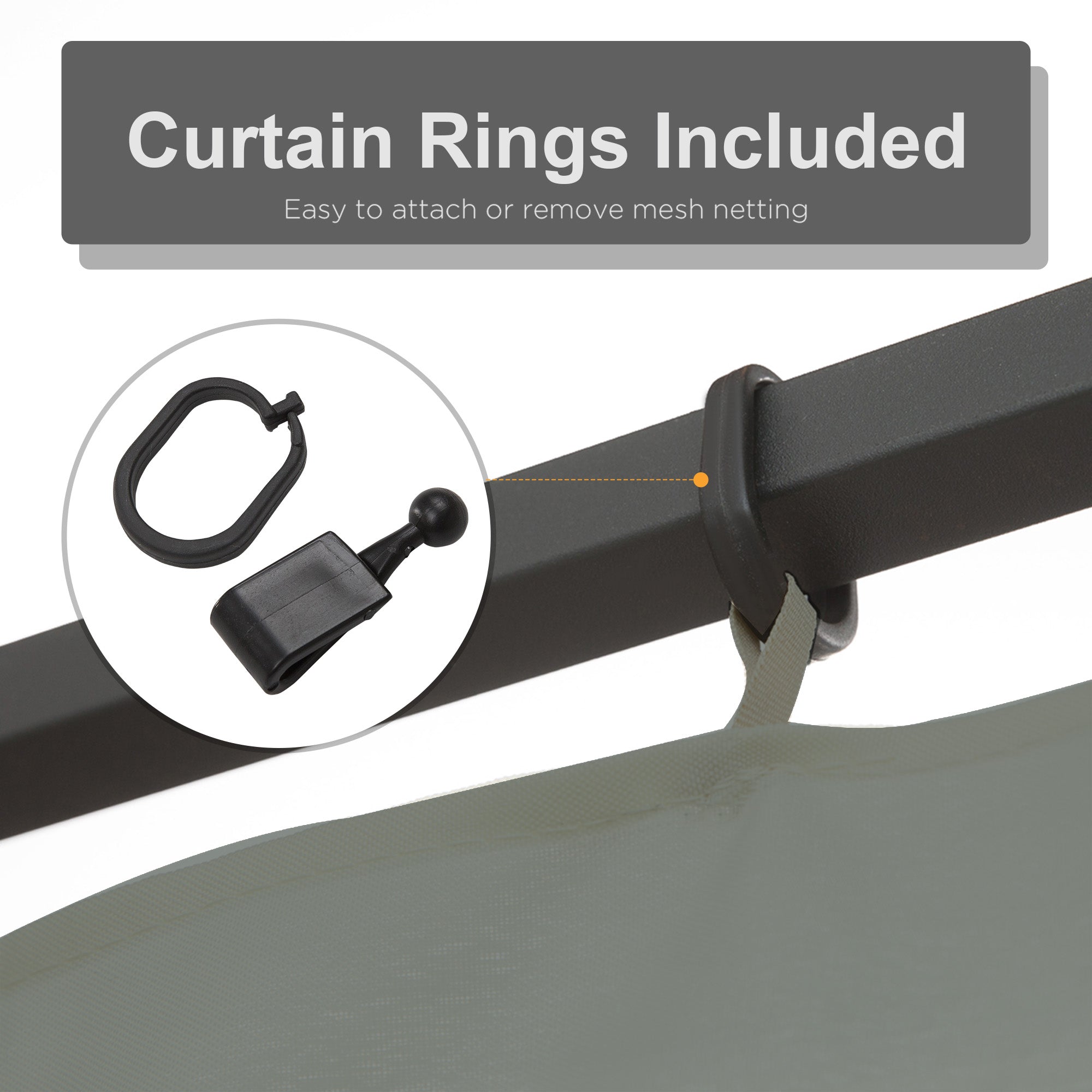 Outsunny Gazebo Mosquito Netting Replacement 10x10', Screen Walls for Canopy with Zippers, Outdoor Use, Black