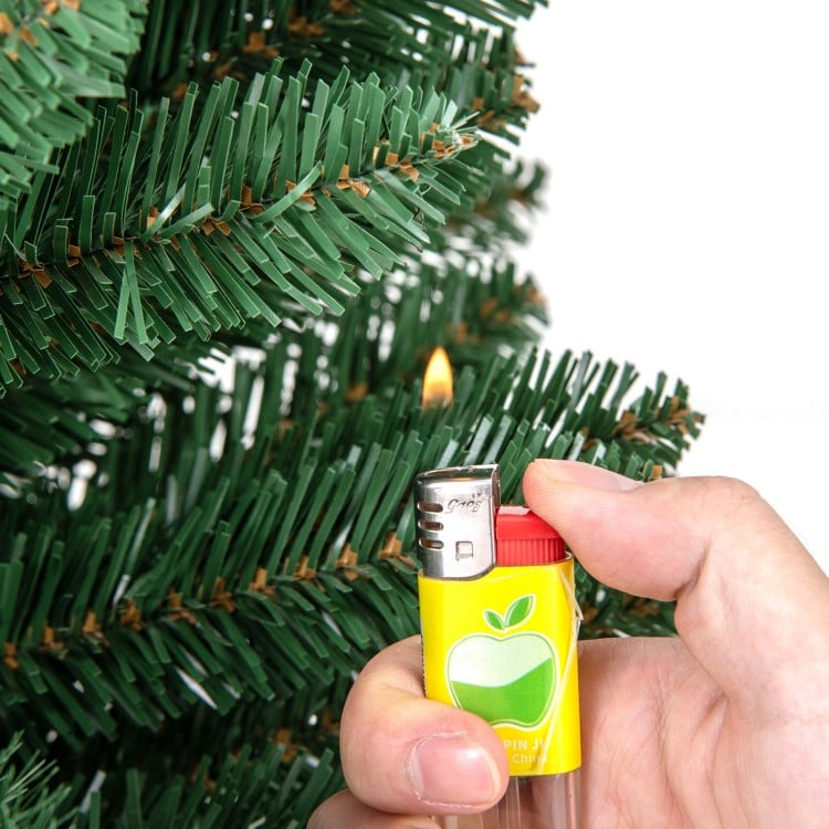 8 Feet Pencil Christmas Tree with Memory Wire Branch Tips and Warm LED Lights