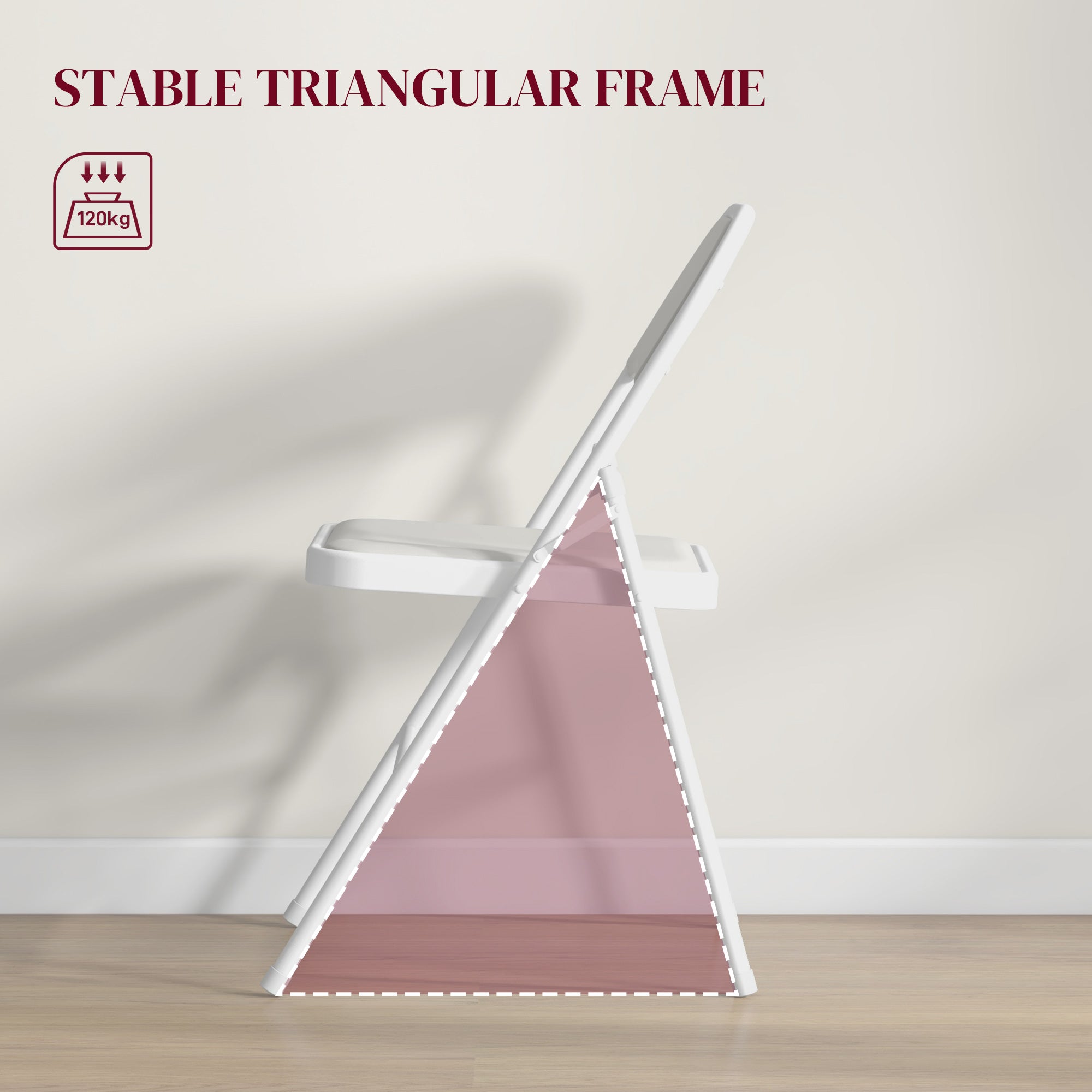 HOMCOM Set of 2 Metal Foldable Chairs, PU Leather Padded Folding Chairs with Cushion Seat and Open Back for Indoor, White