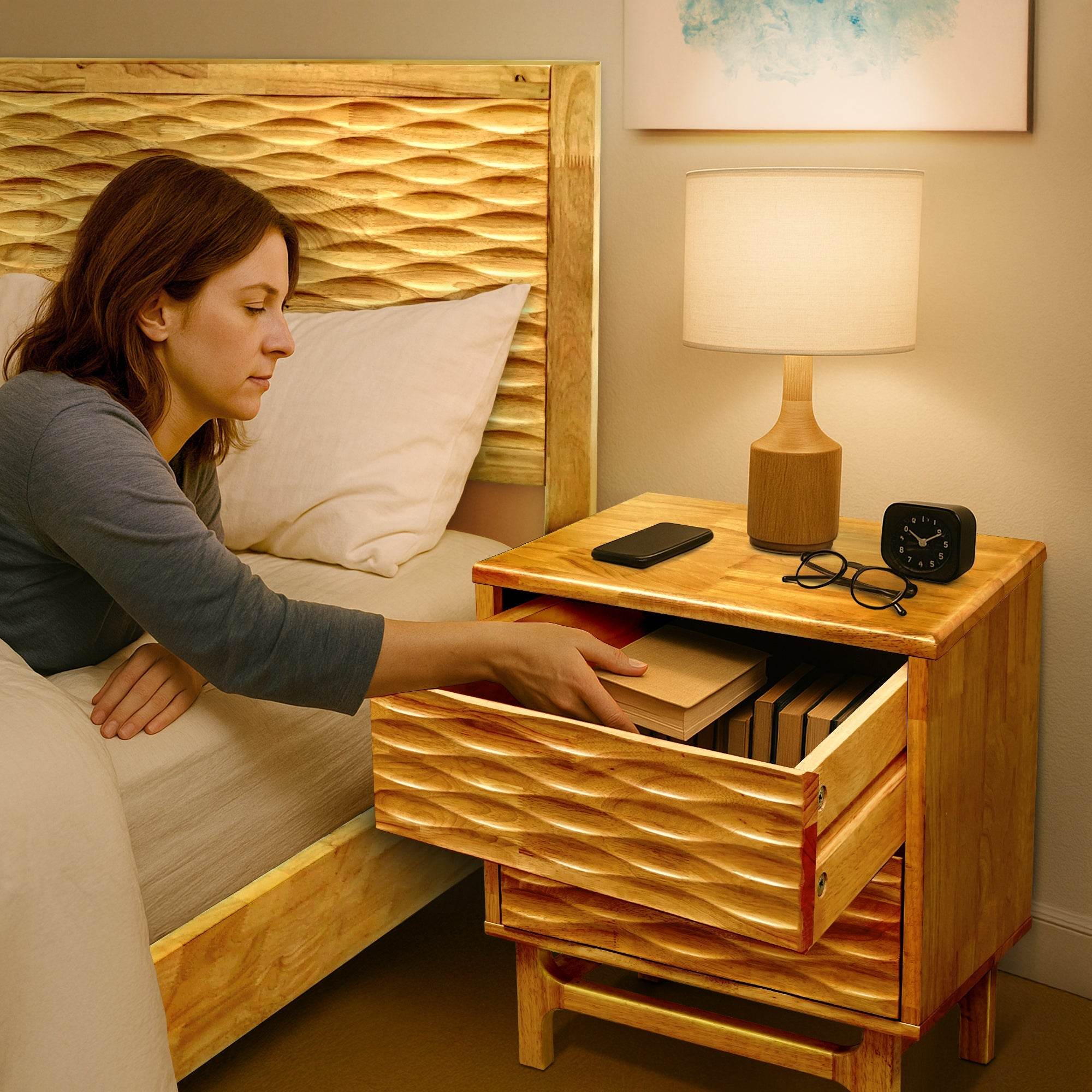 Elara Nightstand with 2 Drawers