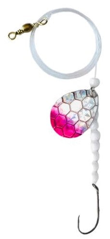 Single Hook Colorado Spinner – Pink Scale Blade Lure