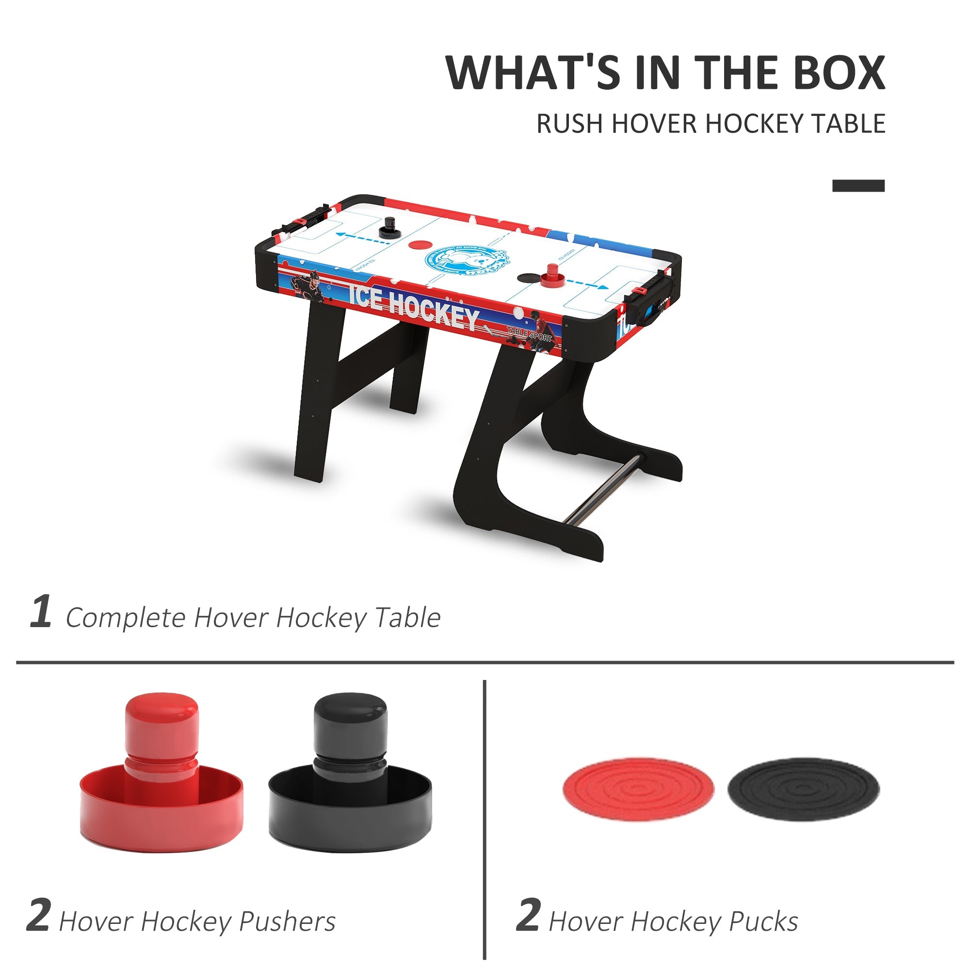 Soozier Compact Air Hockey Table 40" Arcade Style with Electronic Scoreboard 2 Pucks 2 Pushers for Game Room