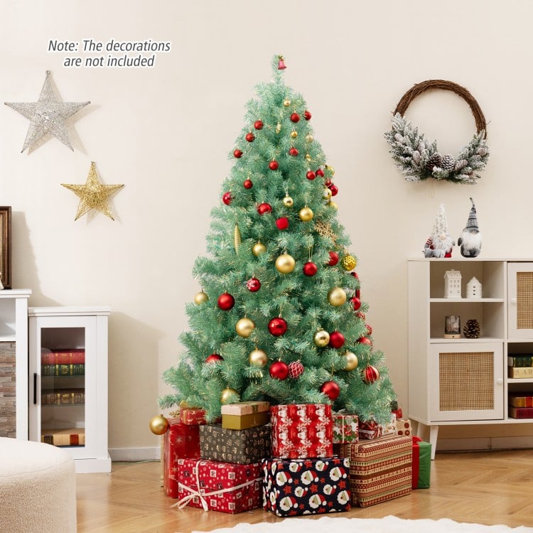 6 ft Pre-Lit Tinsel Christmas Tree Artificial Xmas Tree Home Office Party Seasonal Holiday Decoration