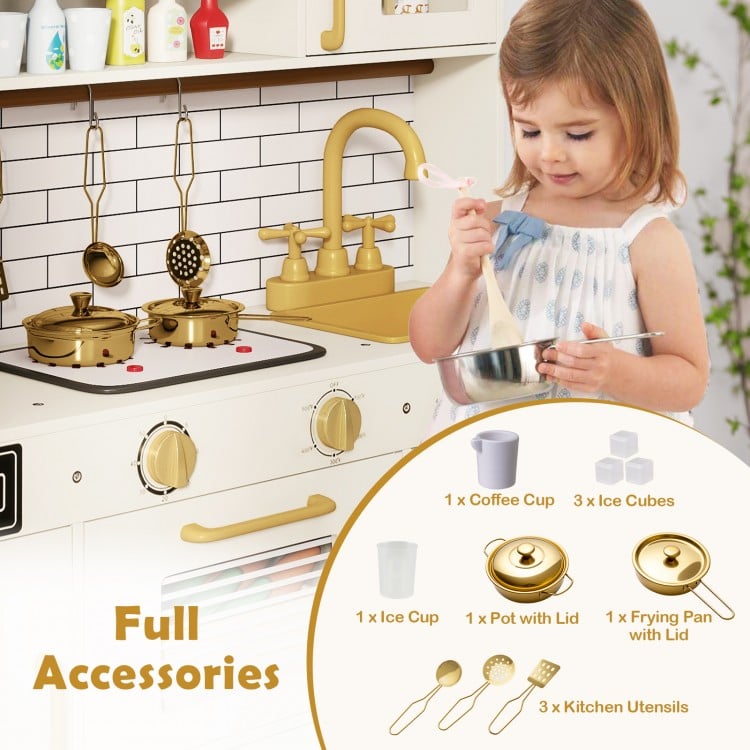 Pretend Toy Kitchen Set with Stoves and Water Dispenser