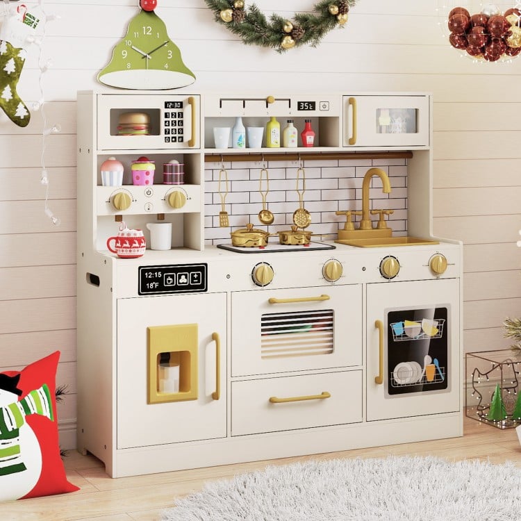 Pretend Toy Kitchen Set with Stoves and Water Dispenser