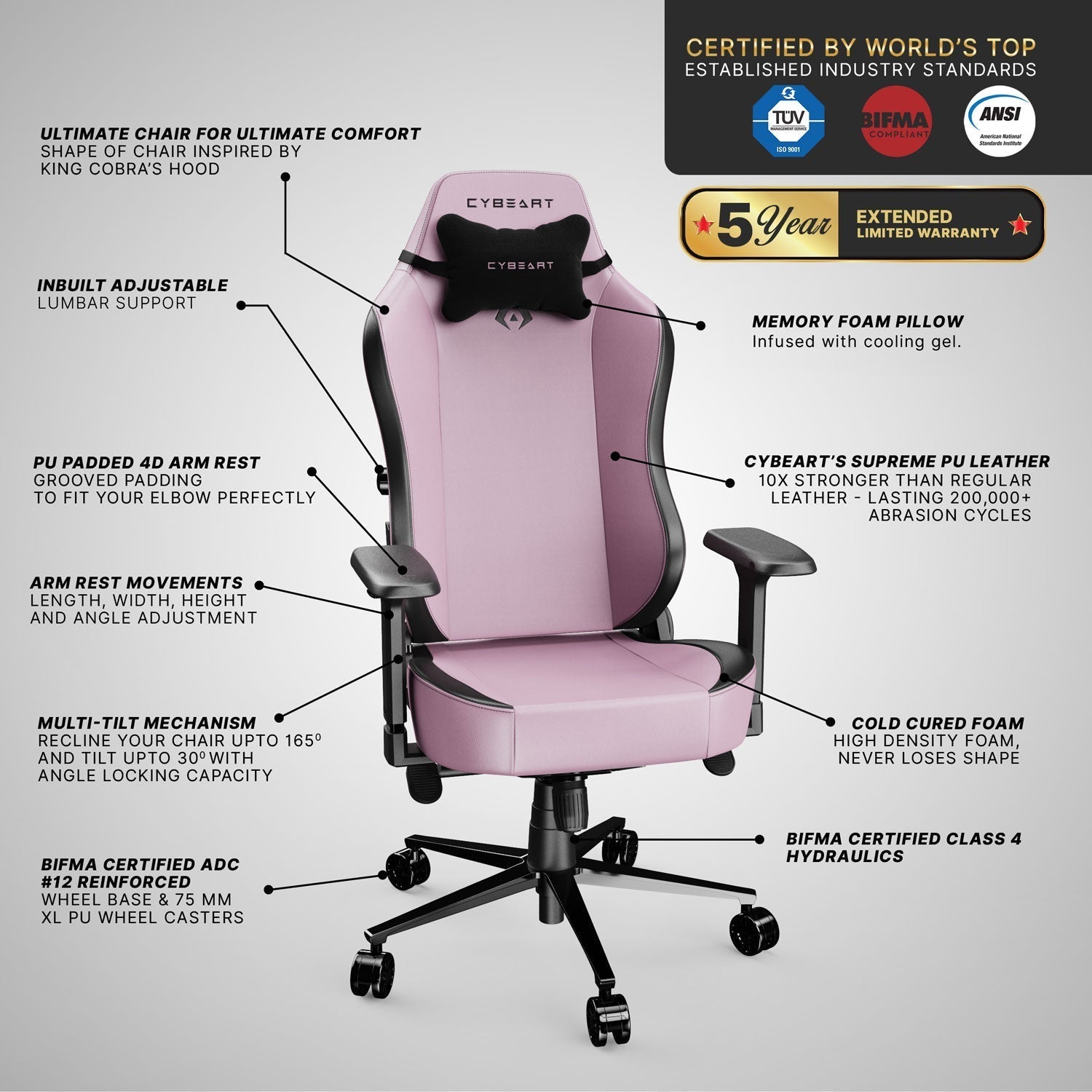 Apex Series - Pretty Pink Gaming Chair
