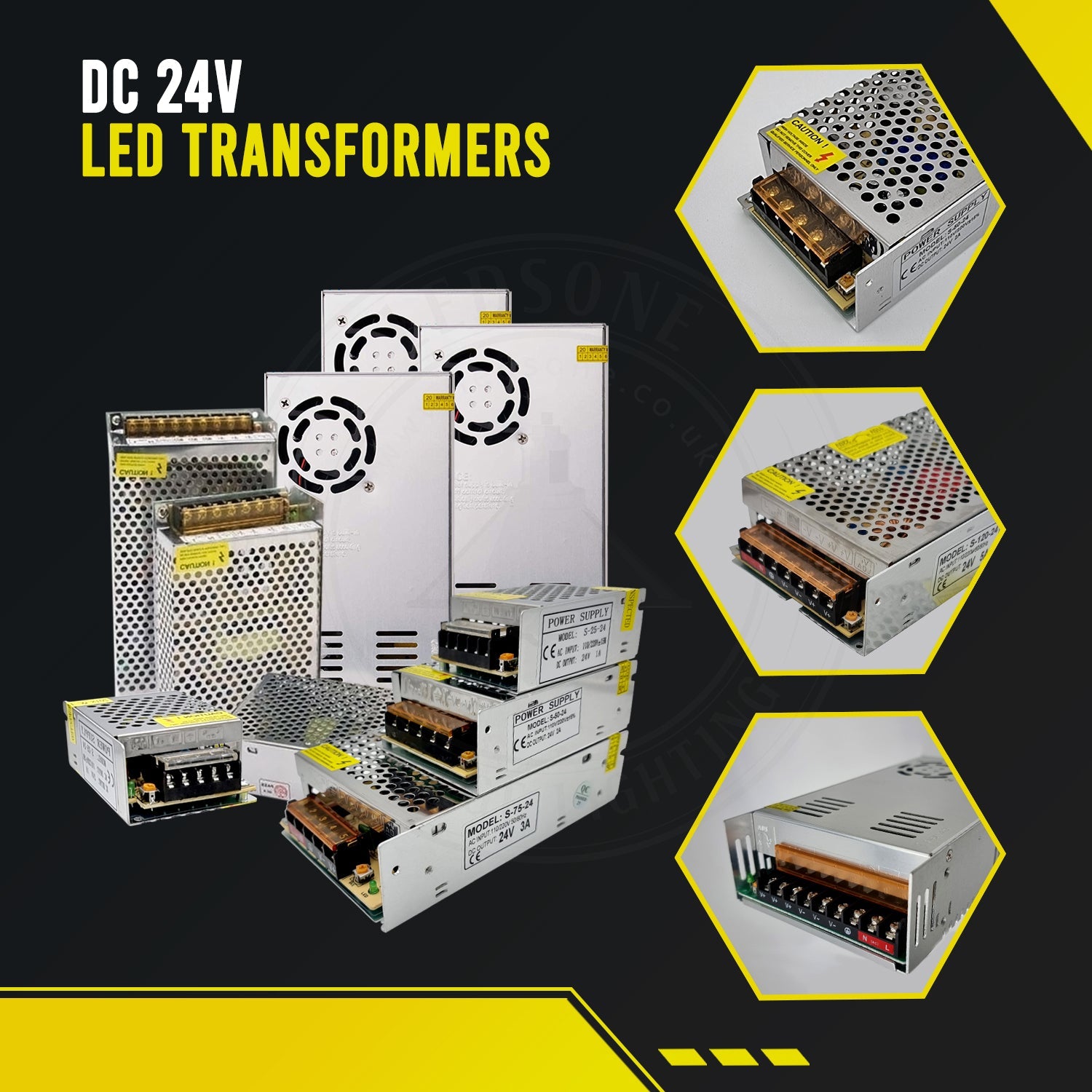 DC 24V 1.5 Amp Switching Power Supply for LED Strips CCTV
