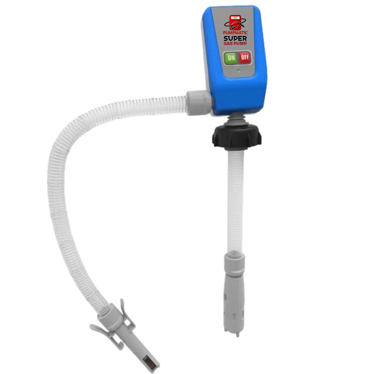 PumpMatic Super Gas Pump Fuel Transfer Pump for Gas, Diesel, Kerosene + 3 Power Sources w/ 4.25 Ft Hose