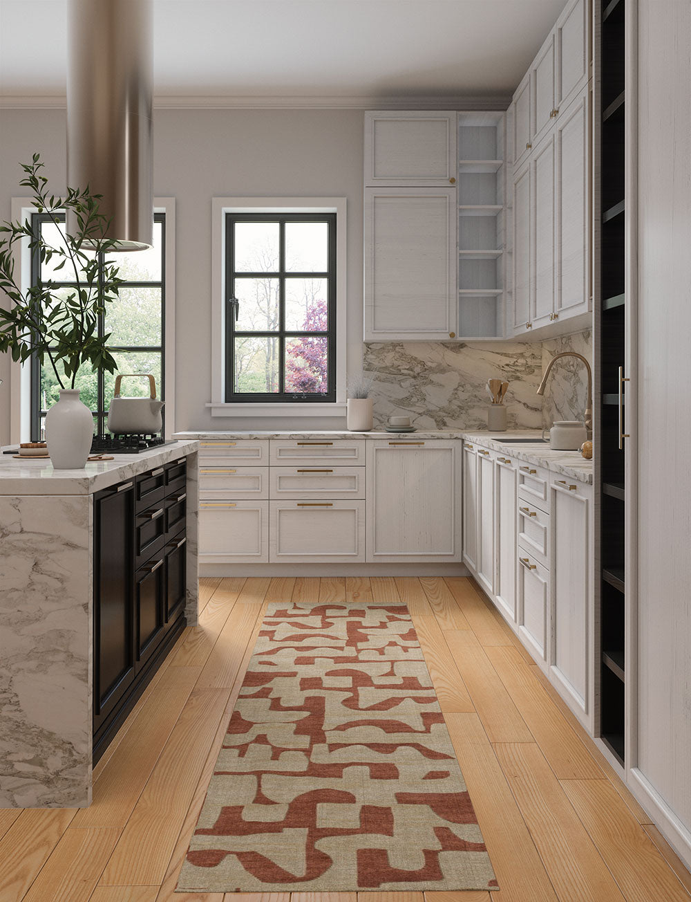 Puzla Orange Natural Rug