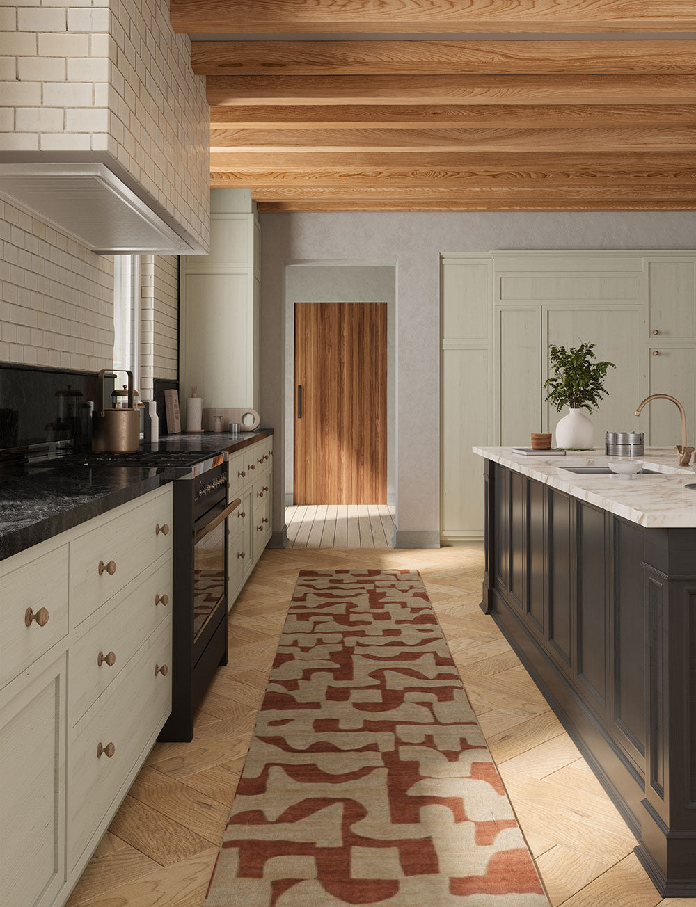 Puzla Orange Natural Rug