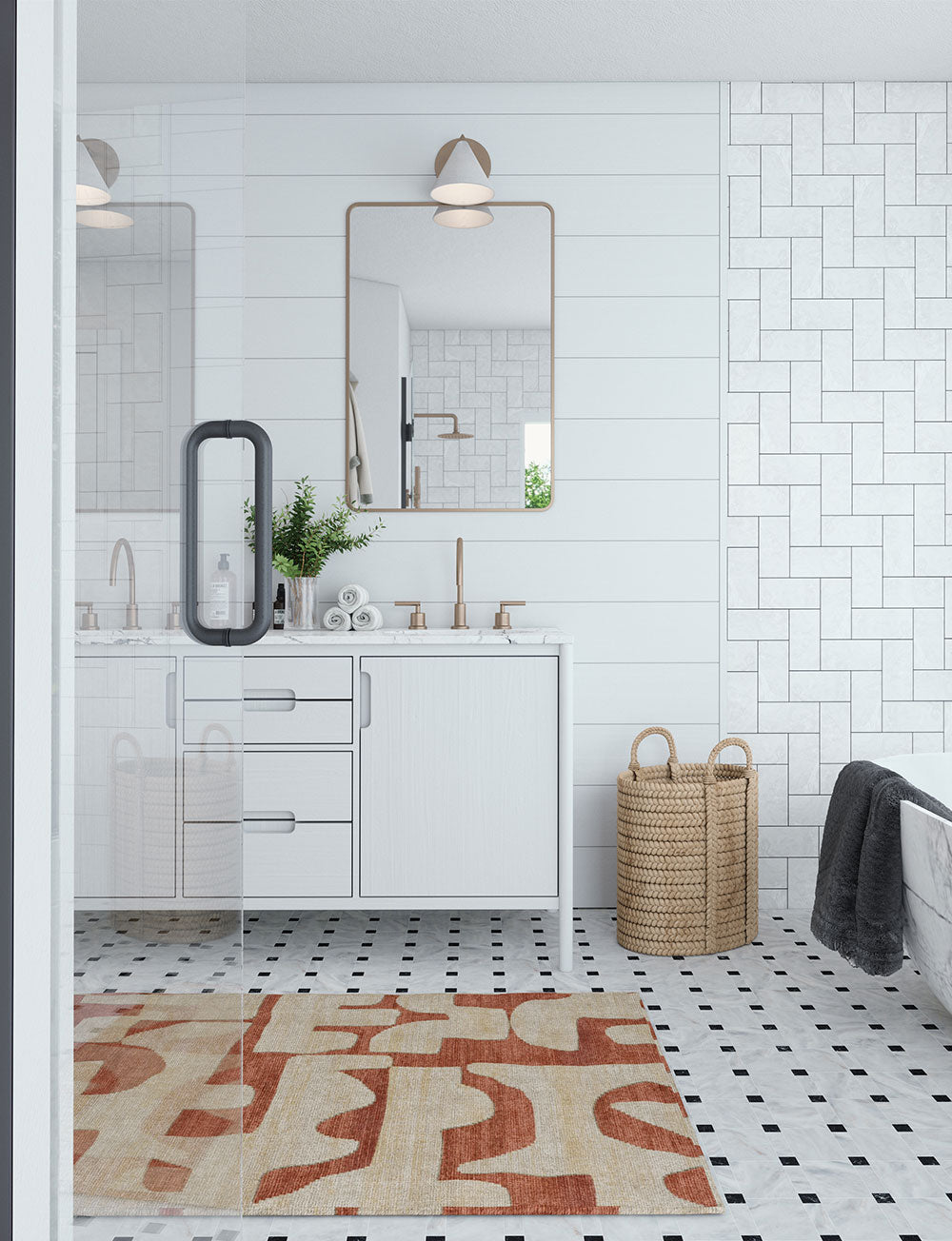 Puzla Orange Natural Rug