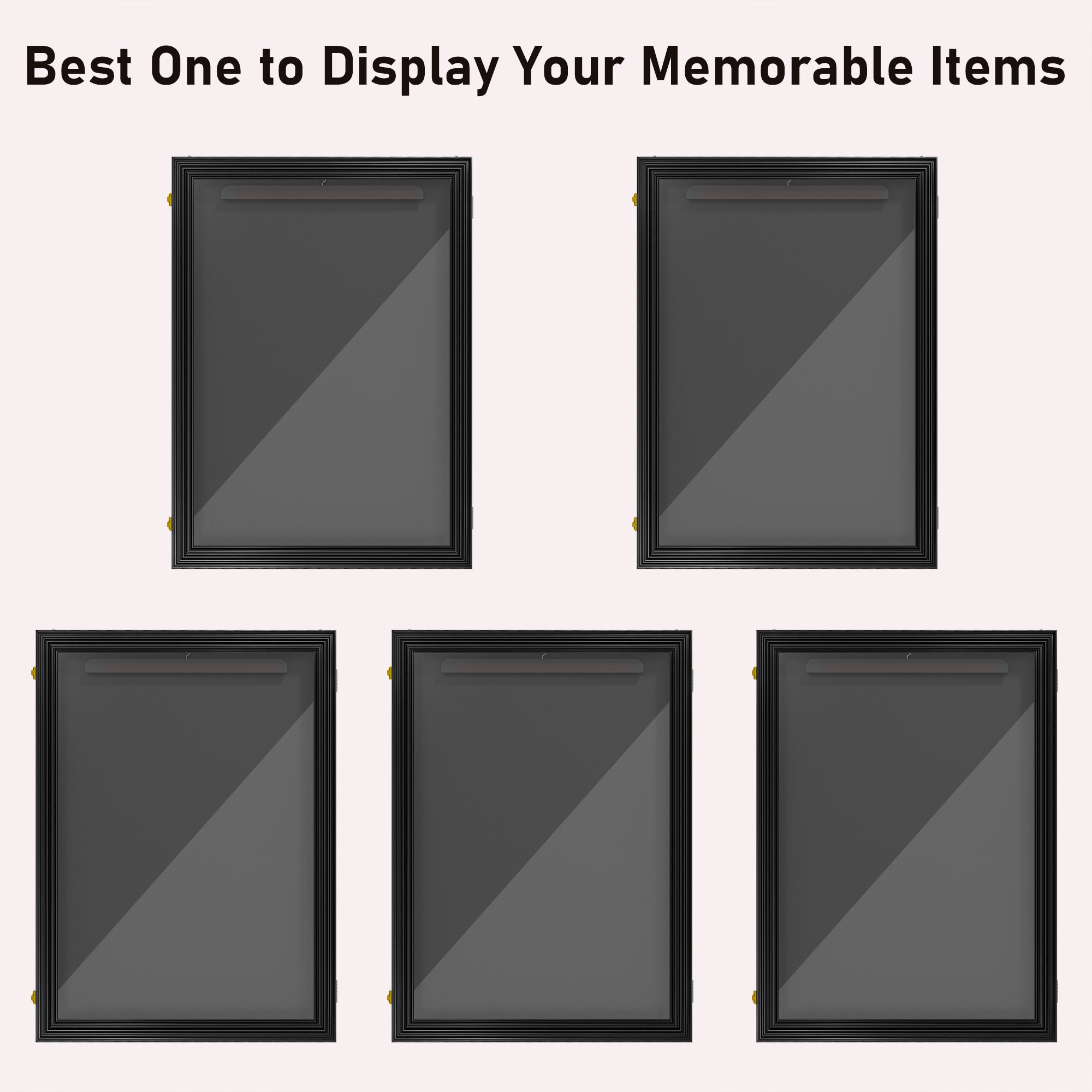 HOMCOM Sports Jersey Display Case 24"x32" Shadow Box for Hockey Basketball Football Baseball Collectibles Black