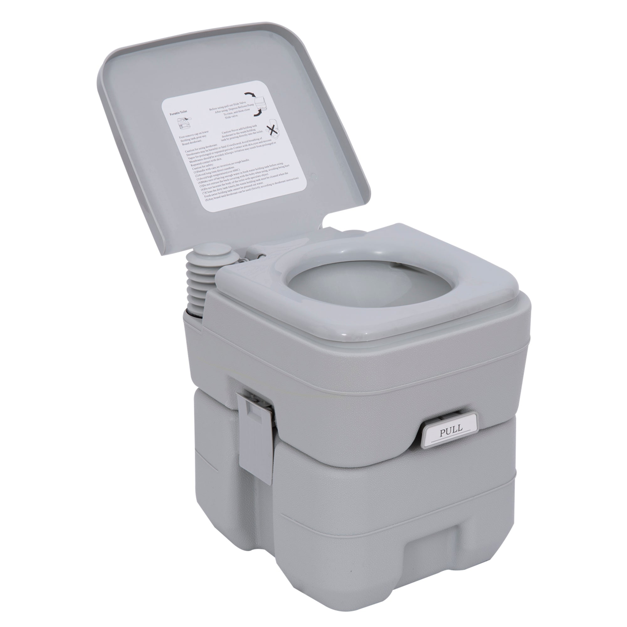 Outsunny Portable Toilet for Adults, Travel Toilet with 2 Detachable Tanks, Camping Toilet for Trips, 5.3 Gallon (20L), Grey