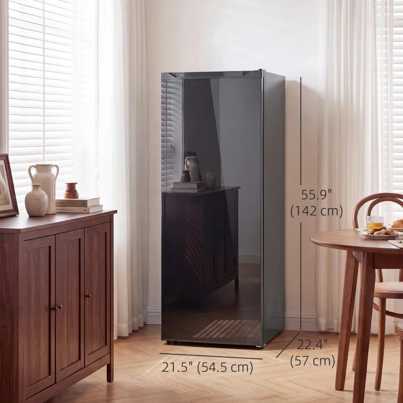 HOMCOM 7.0 Cu.Ft Upright Freezer & Refrigerator Combo, Compact Stand-Up Freezer with Adjustable Shelves & Reversible Door