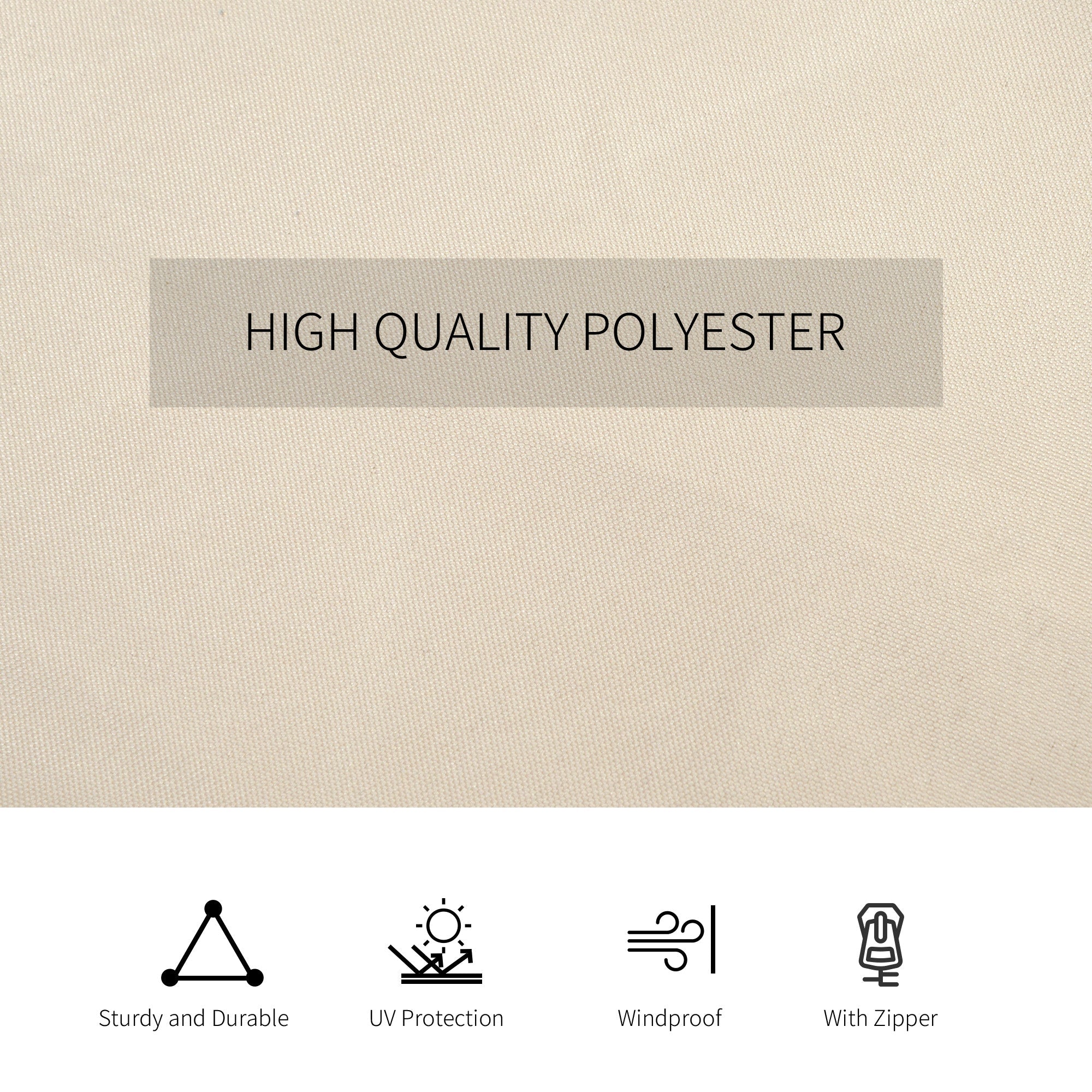 Outsunny Gazebo Curtain 10'x13' Replacement Sidewalls 4-Panel Privacy Wall Beige for Outdoor Use