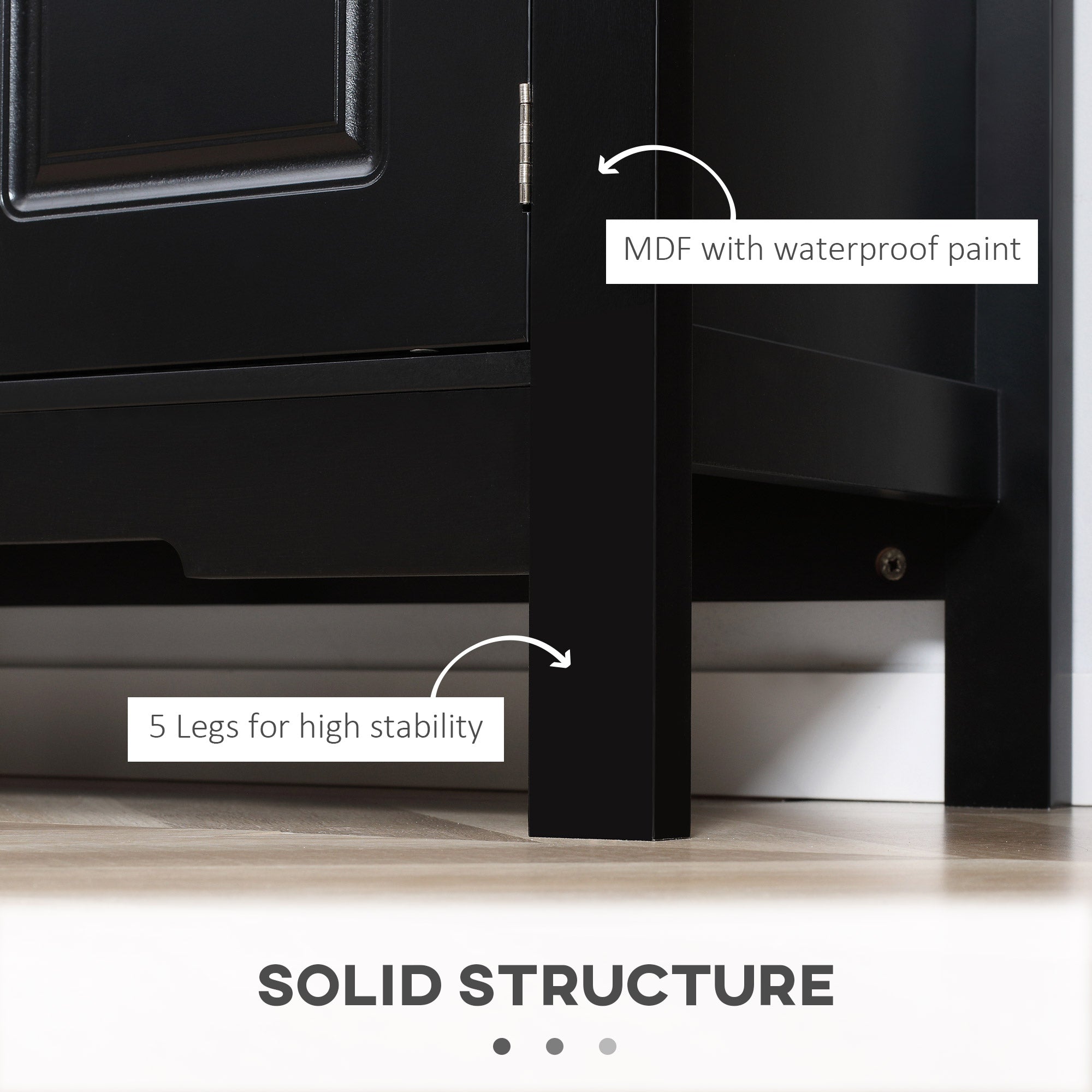 HOMCOM Black Storage Sideboard: Buffet Credenza Cabinet with Drawer & Removable Wine Rack for Kitchen/Living Room