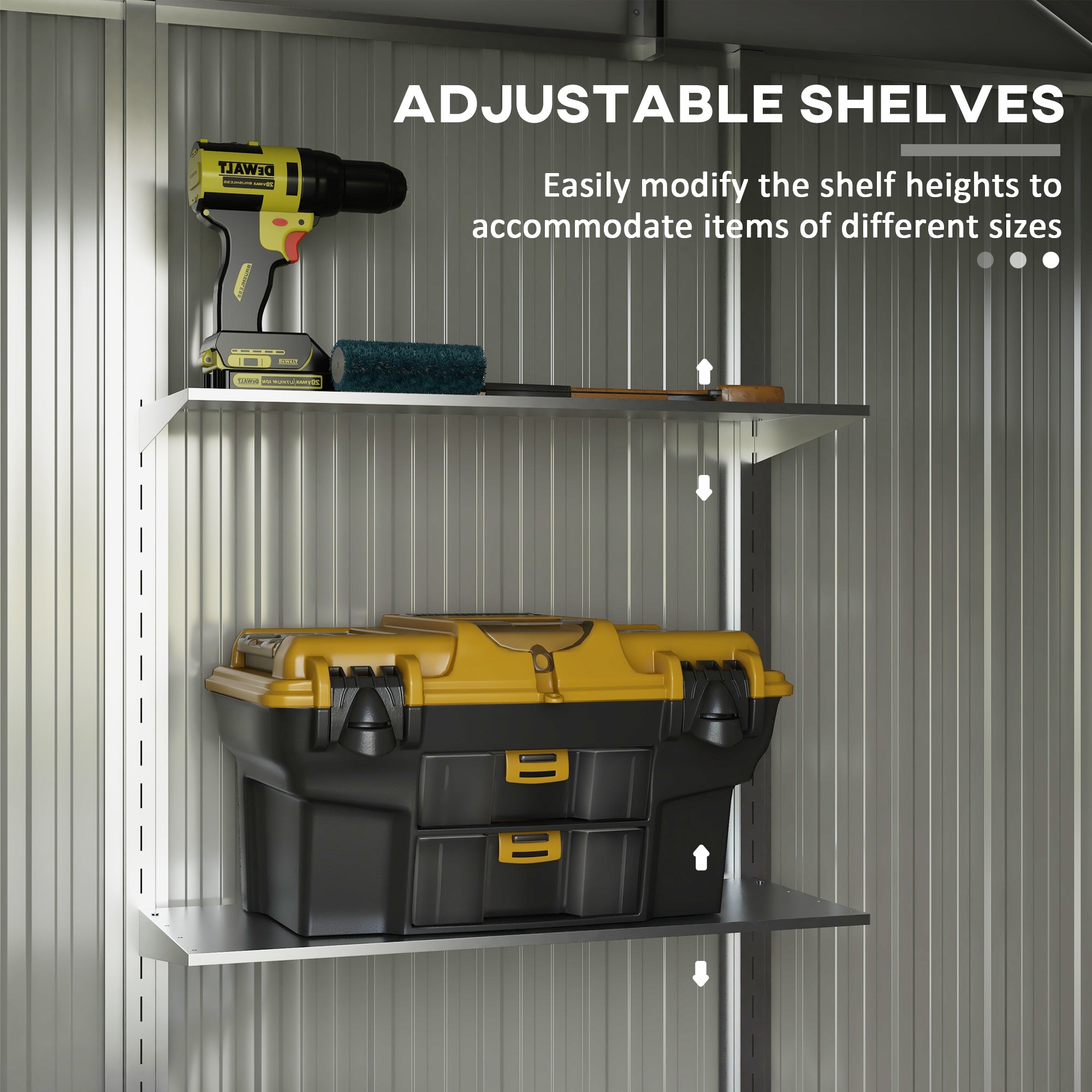 Outsunny 8x4' Metal Garden Shed - Galvanized Outdoor Storage with Adjustable Shelves, Double Doors, Vents