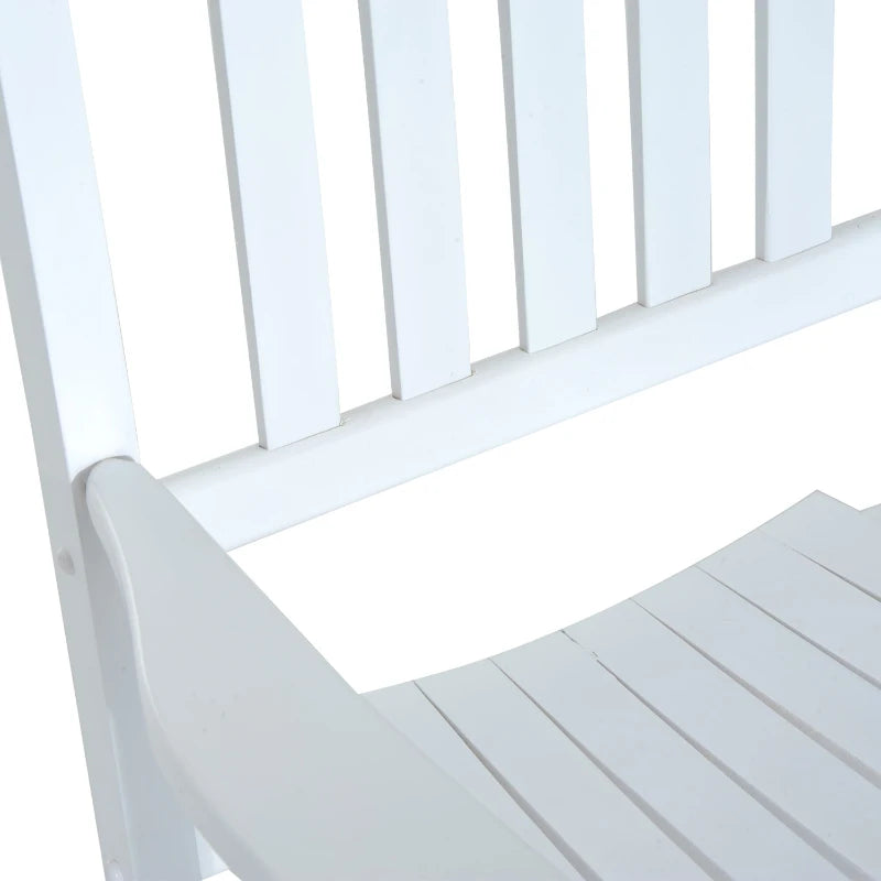 Wooden White Porch Rocking Chair Patio Rocking Single Leisure Reclining Seat Armchair