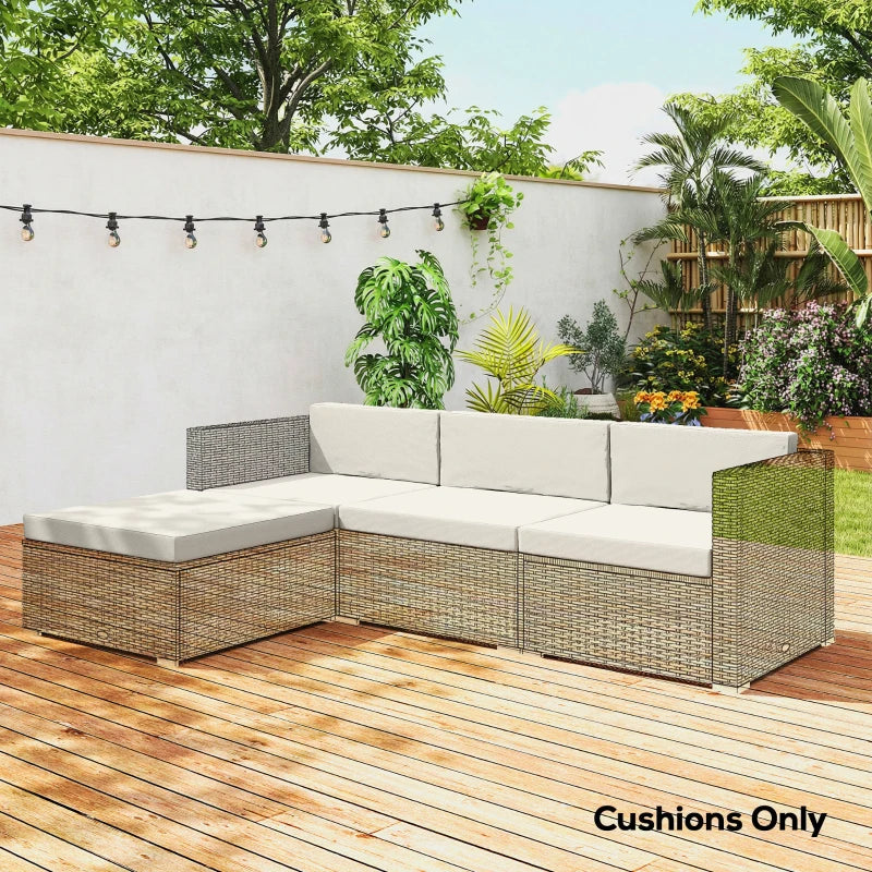 Patio Furniture Cushions Water-Repellent Outdoor Loveseat Cushion Removable Covers 23.6" x23.6", Cream