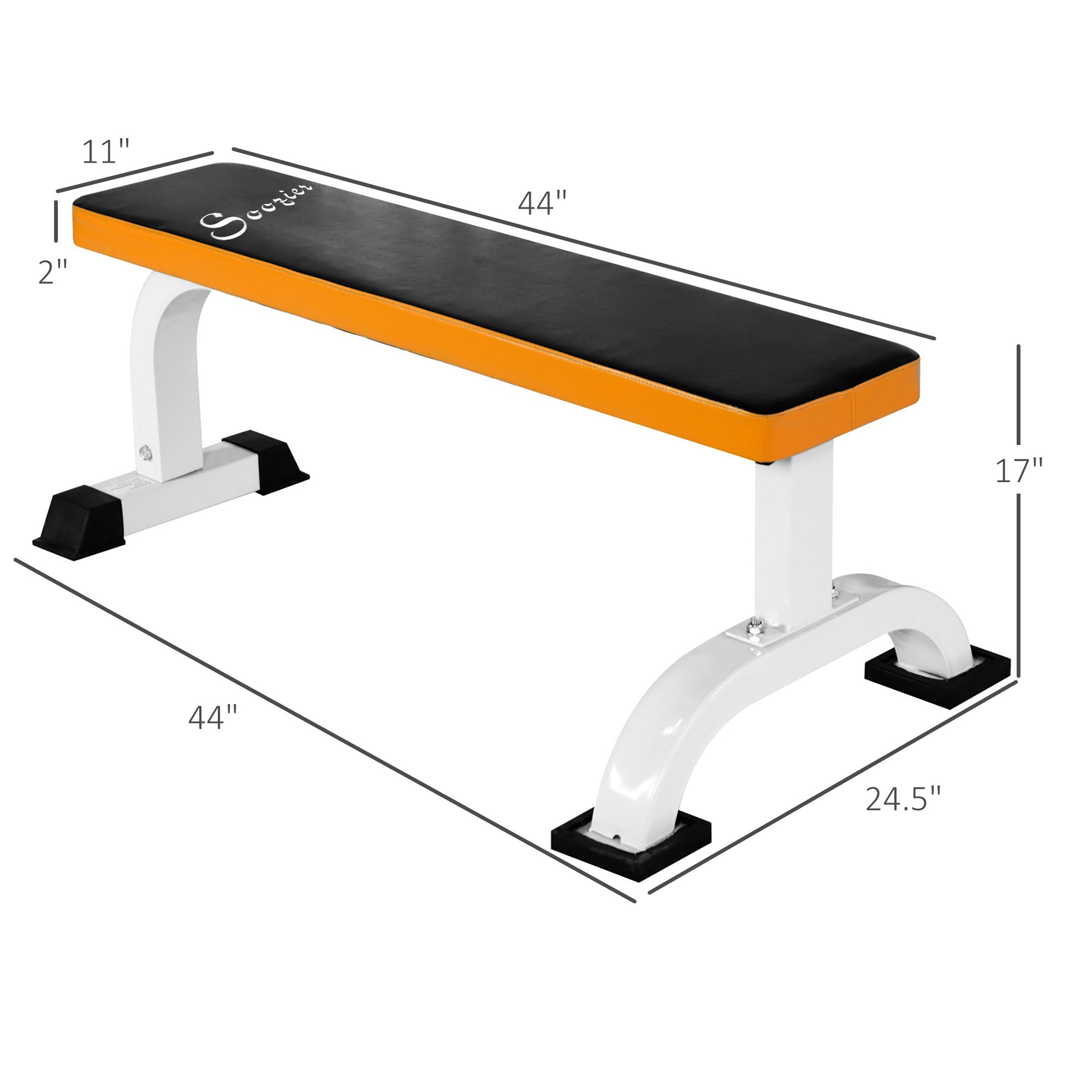 Soozier Home Gym Workout Weight Bench Flat Barbell Bench for Strength Training Utility Board