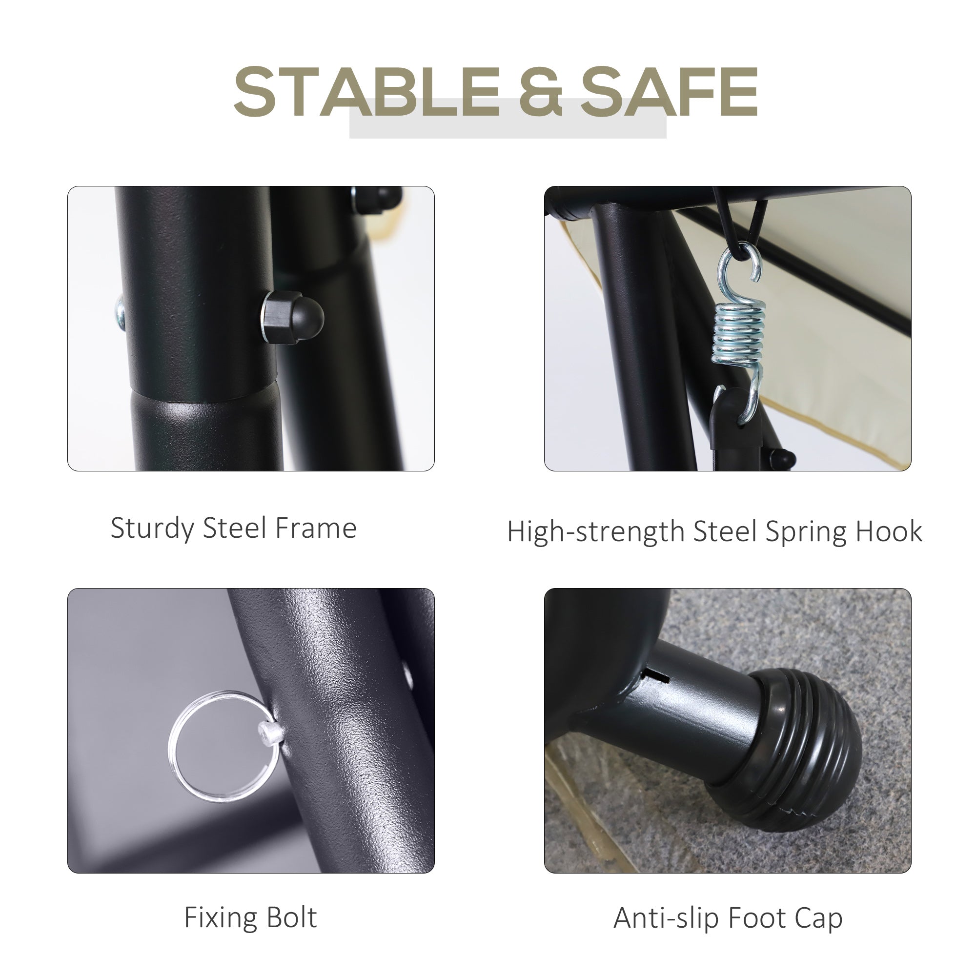 Outsunny 3 Seater Patio Swing Chair Convertible Cushioned Bed Outdoor Porch Backyard with Canopy and Pillow Cream White