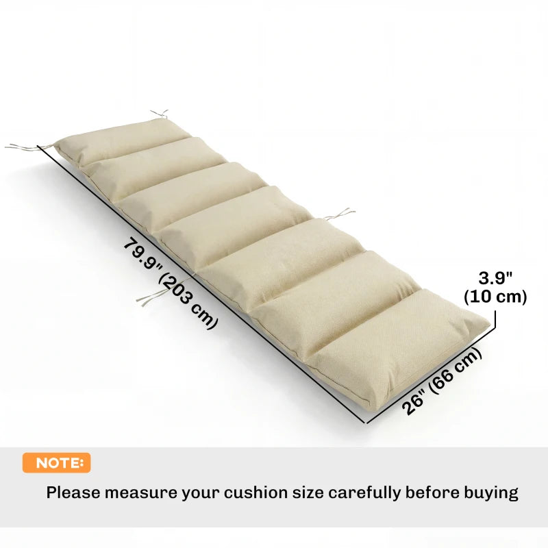 Outdoor Lounge Chair Cushion with Zipper Reversible Chaise Lounge Cushion for Patio Indoor/Outdoor Beige