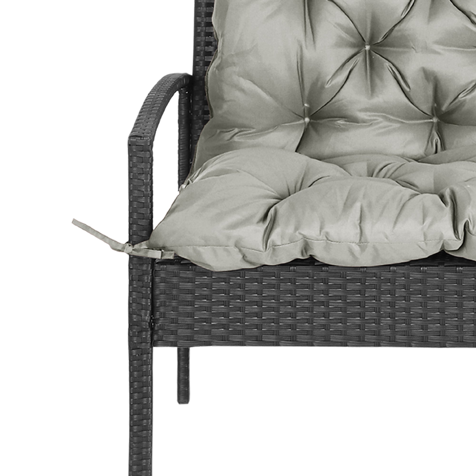 Outsunny 2-Seater Swing Chair Cushion Replacement with Backrest for Garden Bench Indoor Outdoor Use 39.4"x38.6" Grey
