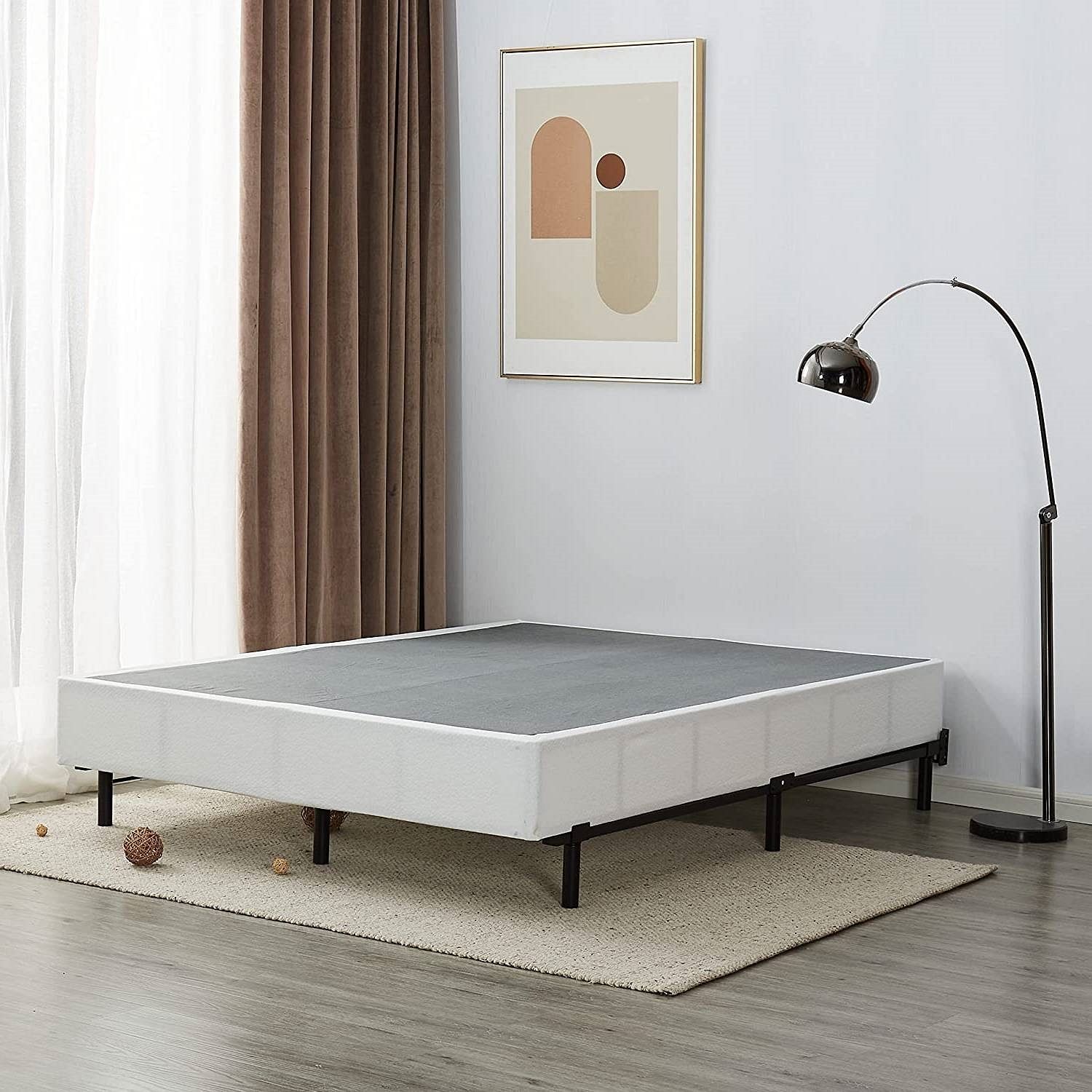 Queen 9-Leg Metal Bed Frame with Headboard Brackets 3,000 lbs. Max Weight Limit - Free Shipping