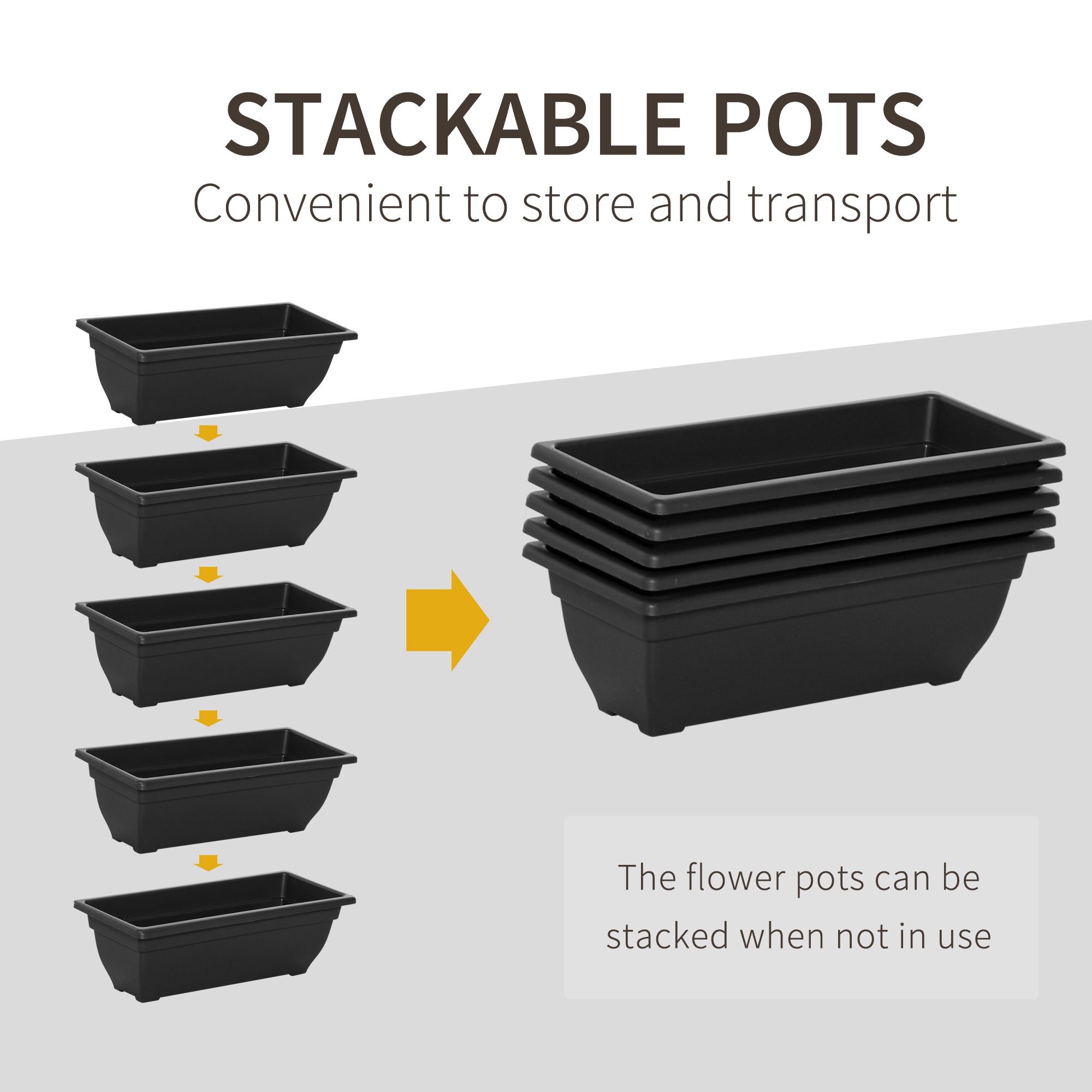 Outsunny 5-Tier Raised Garden Bed with 5 Planter Box, Outdoor Plant Stand Grow Containers with Leaking Holes, Black