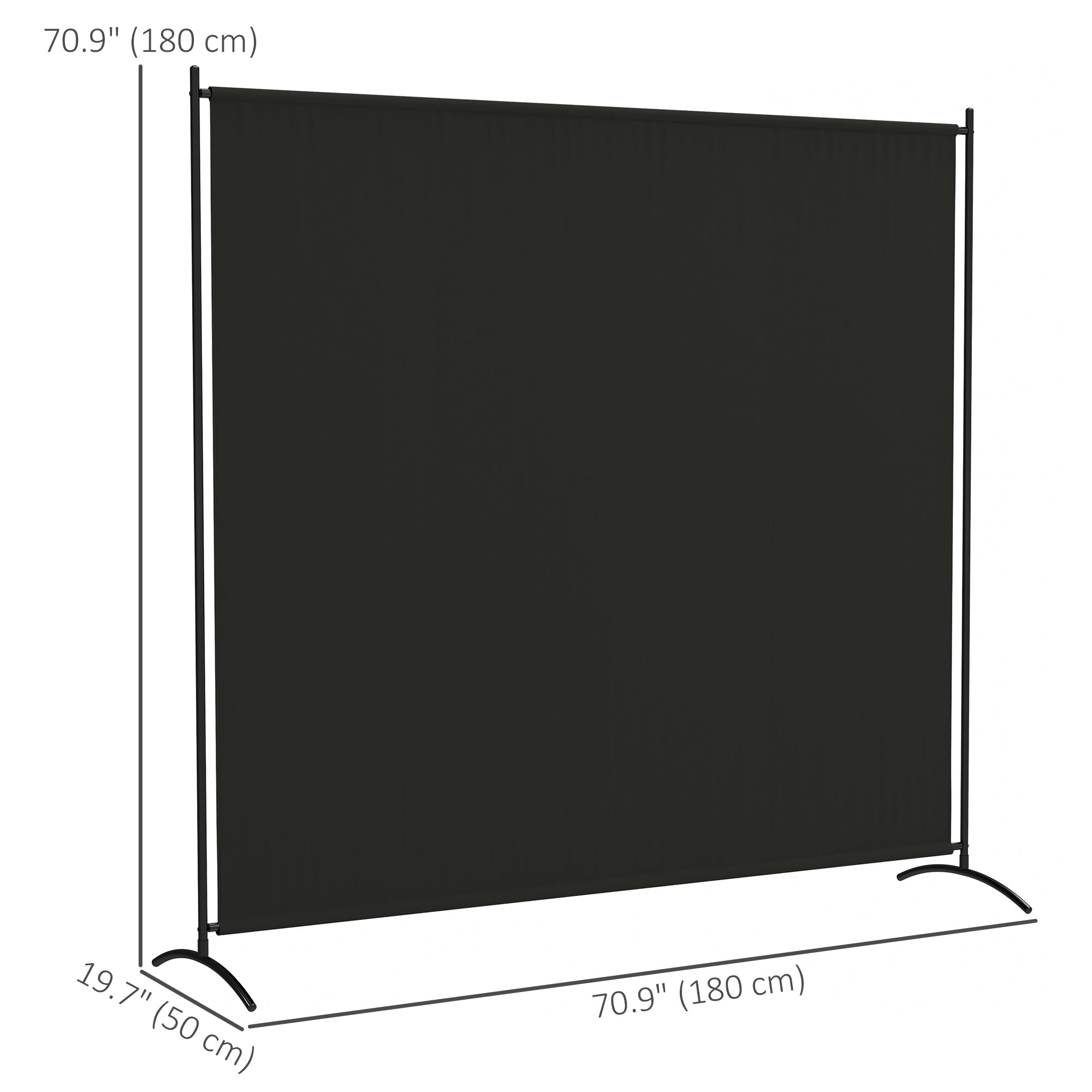 Outsunny Single Panel Room Divider, UV30+ Privacy Screen, Indoor Outdoor Privacy Panel with Stable Base, Black