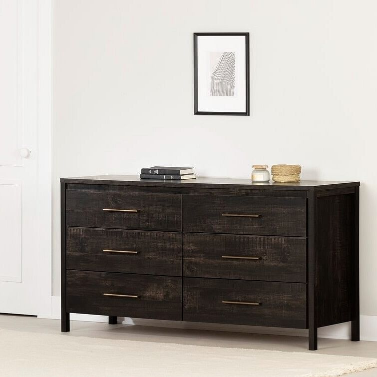 Modern Java 6 Drawer Double Dresser - Free Shipping
