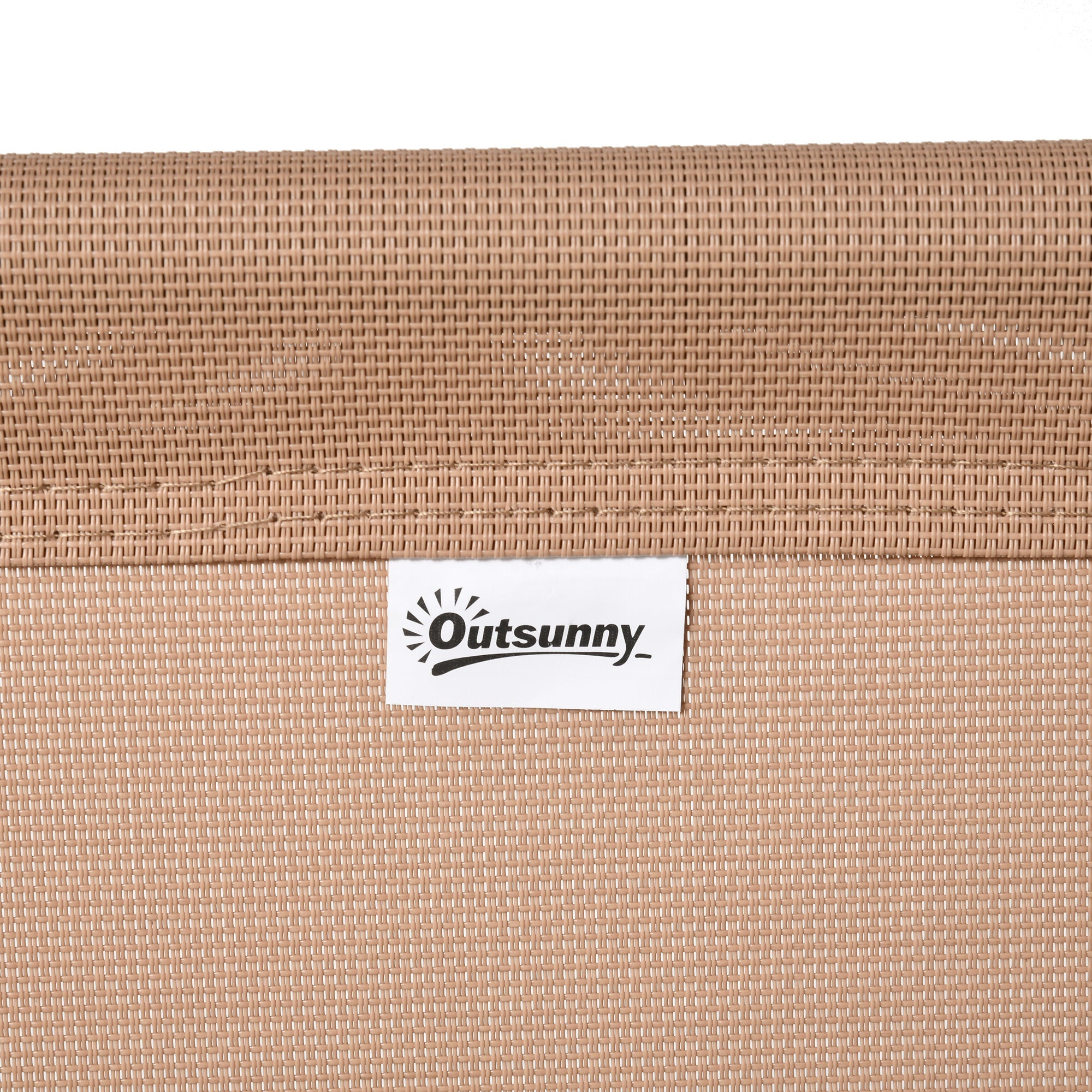 Outsunny Outdoor Folding Chair, Bungee Sling Foldable Chair with Armrests, Folding Lawn Chair for Camping, Garden, Pool, Beach, Backyard, Beige