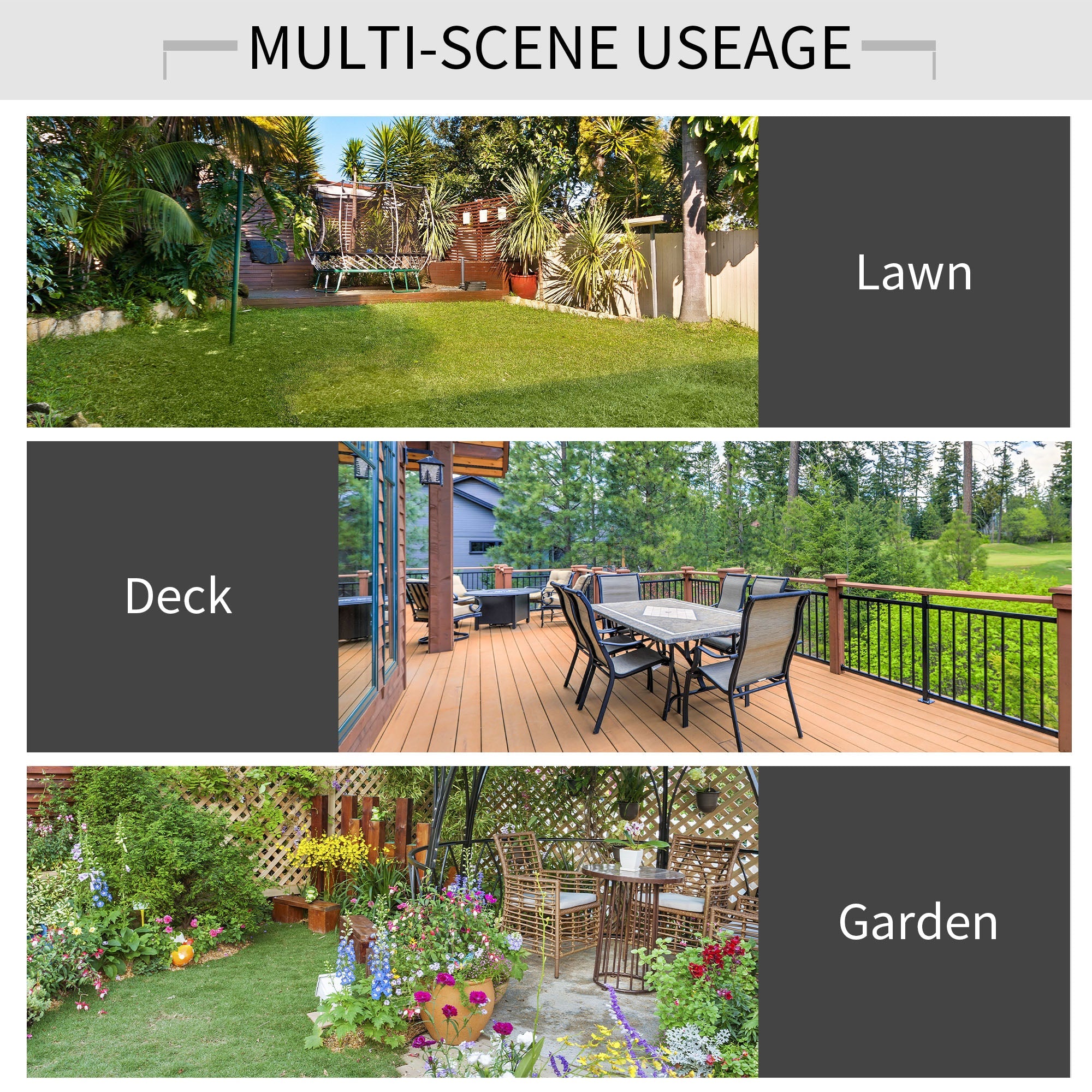 Outsunny Wood Picnic Table Convertible Patio Garden Bench 2 in 1 Outdoor Leisure Nature