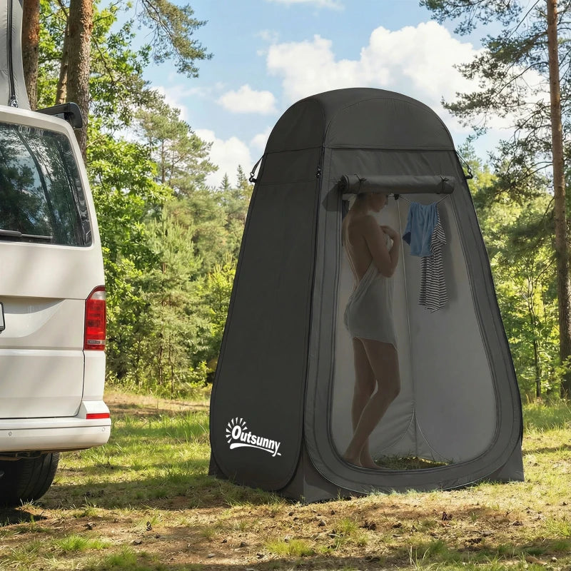 Pop Up Shower Tent, Portable Privacy Room for Outdoor Changing, Dressing, Fishing Storage with Carrying Bag, Black