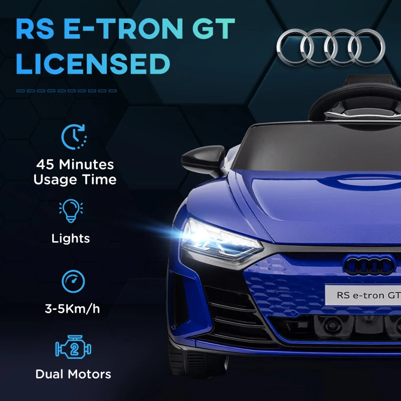 Aosom 12V Audi RS e-tron GT Licensed Kids Ride on Car, Battery Powered Electric Car with Remote Control, Navy Blue